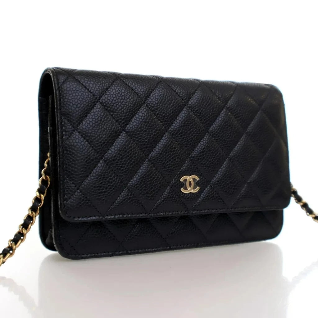 Luxury Promise Chanel Black Caviar Wallet On Chain (WOC)
