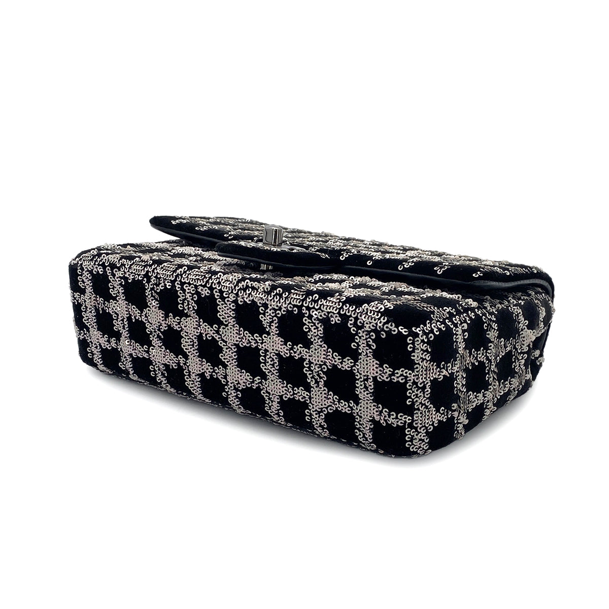 LUXURY PROMISE CHANEL CHAIN SHOULDER BAG BLACK VELOR SEQUINS 90287108