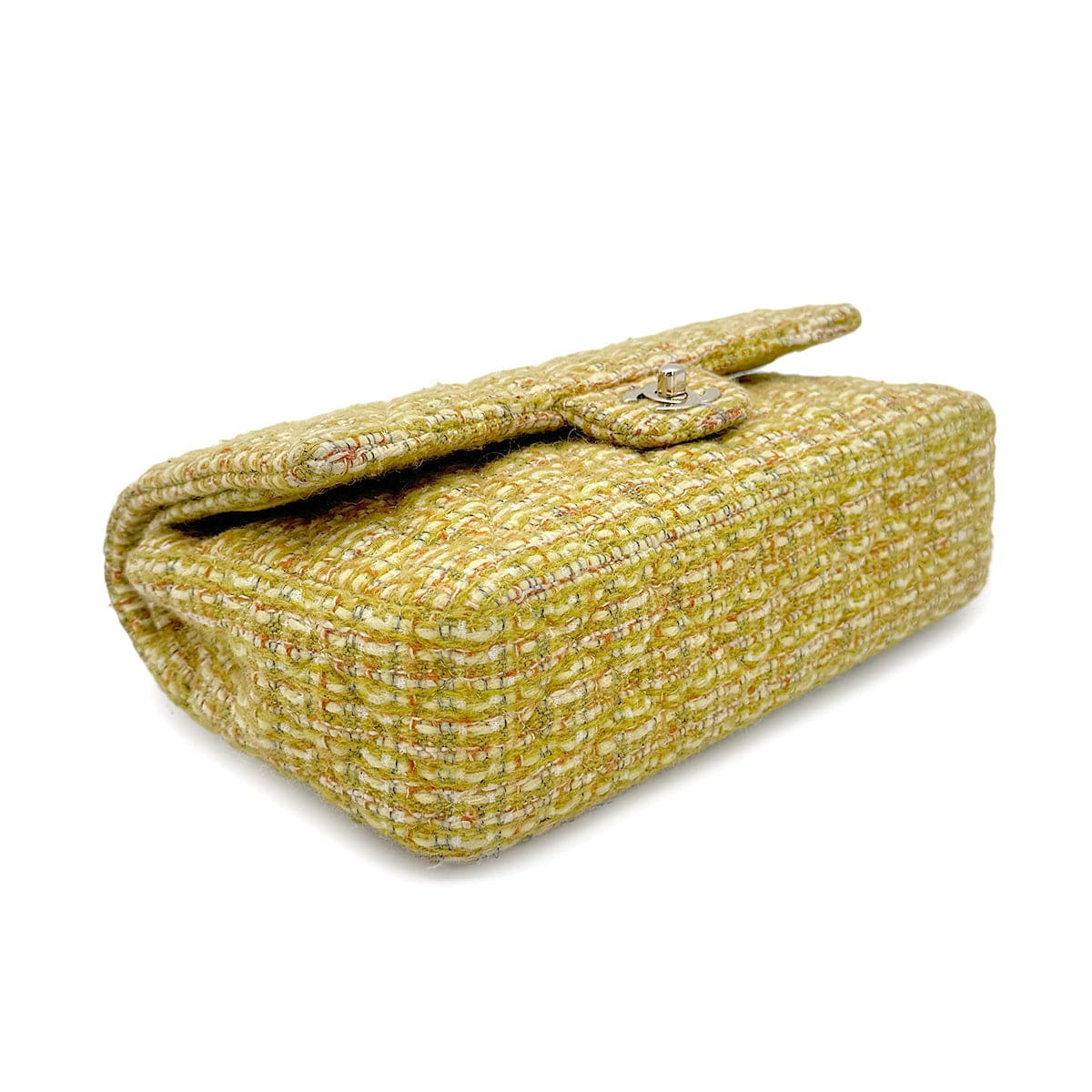 LUXURY PROMISE CHANEL CHAIN SHOULDER BAG YELLOW GREEN TWEED 90271986