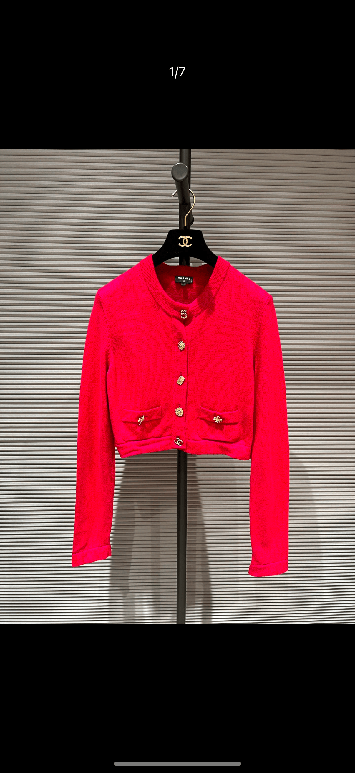 Luxury Promise CHANEL CHARM CARDIGAN RASPBERRY 38 FT101545