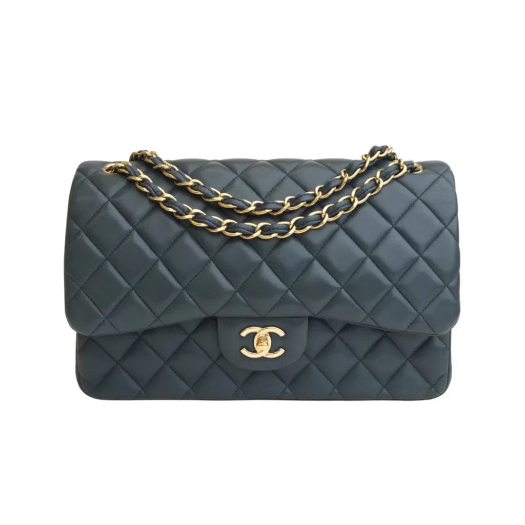 Luxury Promise Chanel Classic Flap Jumbo Blue Lambskin