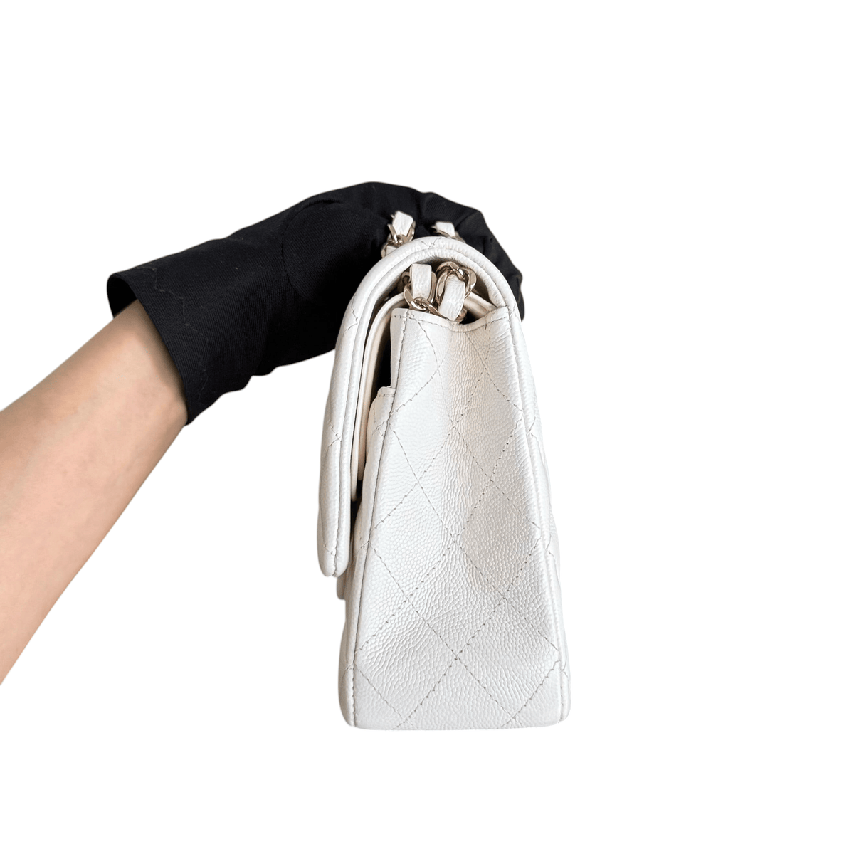 Luxury Promise Chanel Classic Flap Medium - Caviar 25CM Quilted White Gold Hardware Series 31