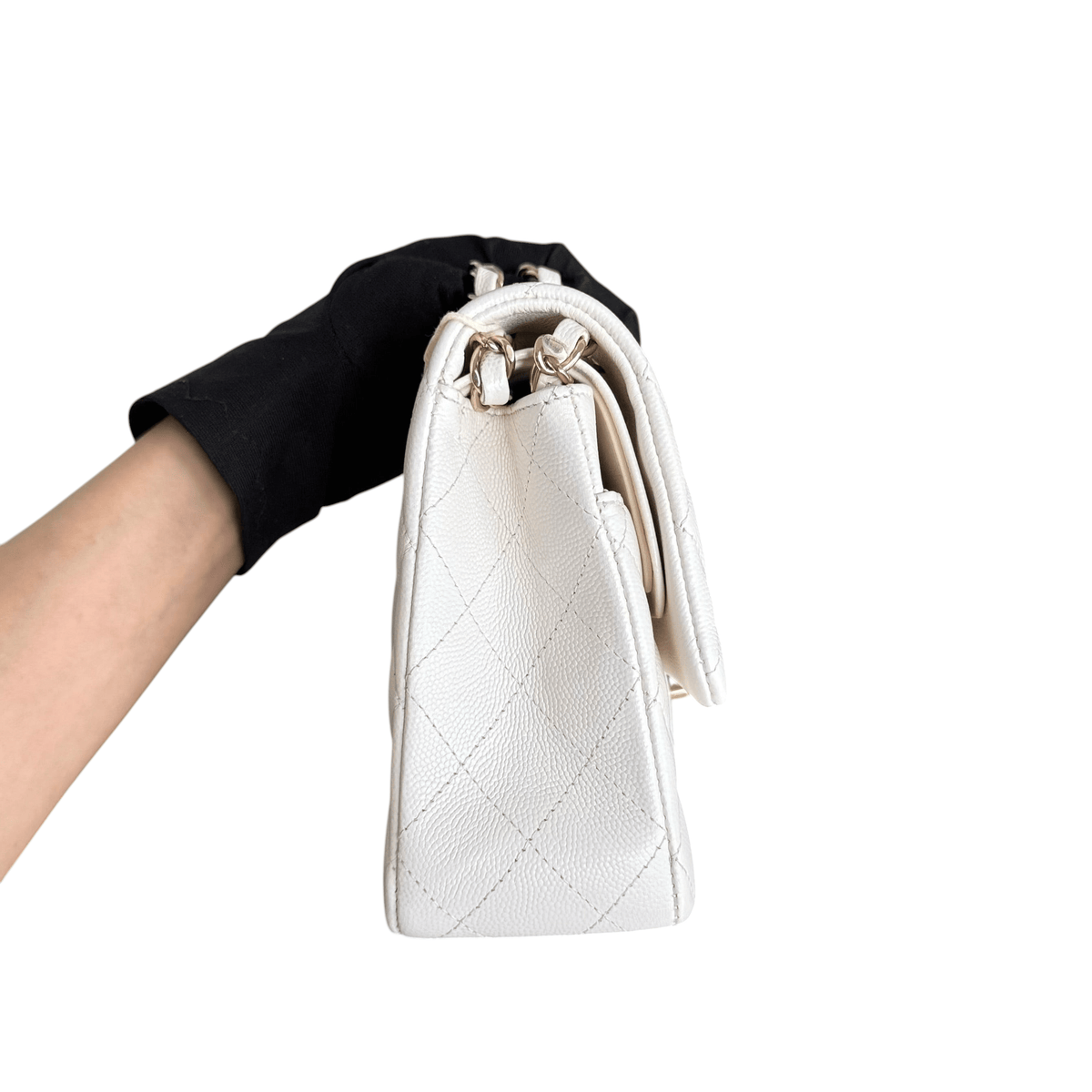 Luxury Promise Chanel Classic Flap Medium - Caviar 25CM Quilted White Gold Hardware Series 31