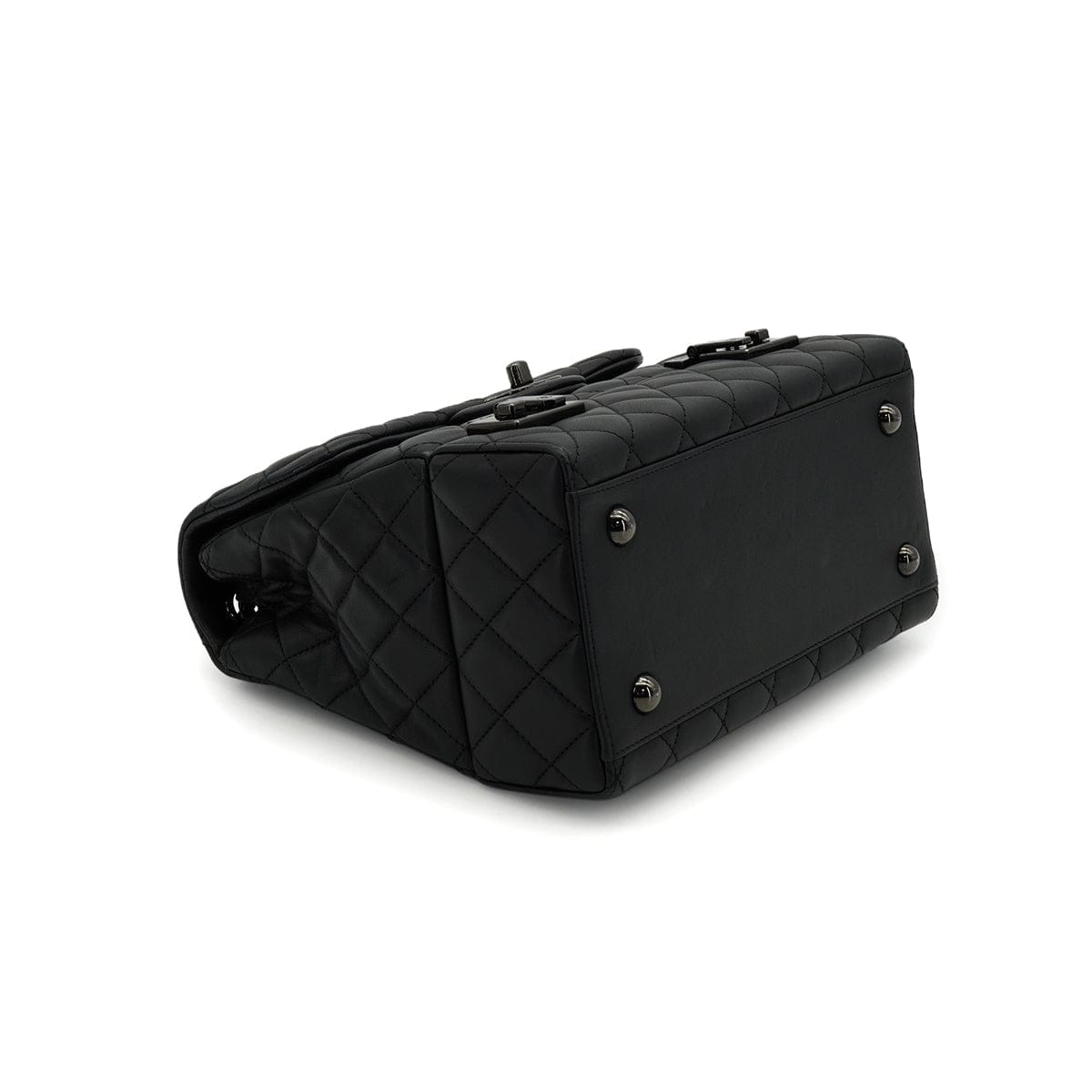LUXURY PROMISE CHANEL COCKPIT FLAP CHAIN SHOULDER BAG BLACK LAMB SKIN BLACK HARDWARE 90341898