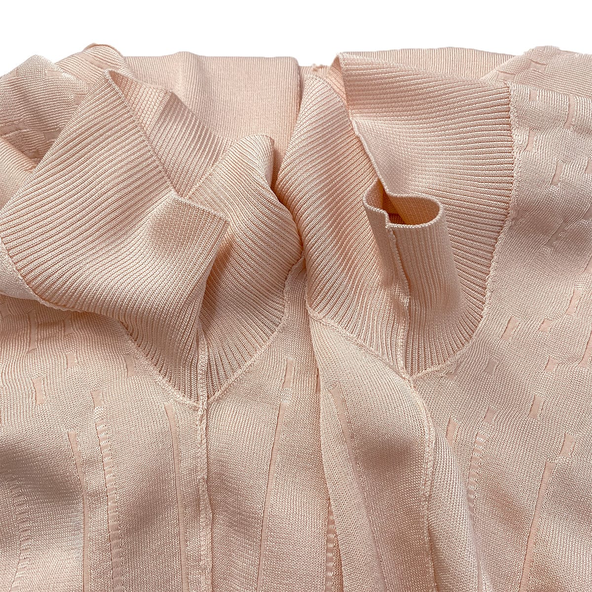 LUXURY PROMISE CHANEL COCO FAUX PEARL BUTTON CARDIGAN PINK RAYON 40 P43 RTW 90287724