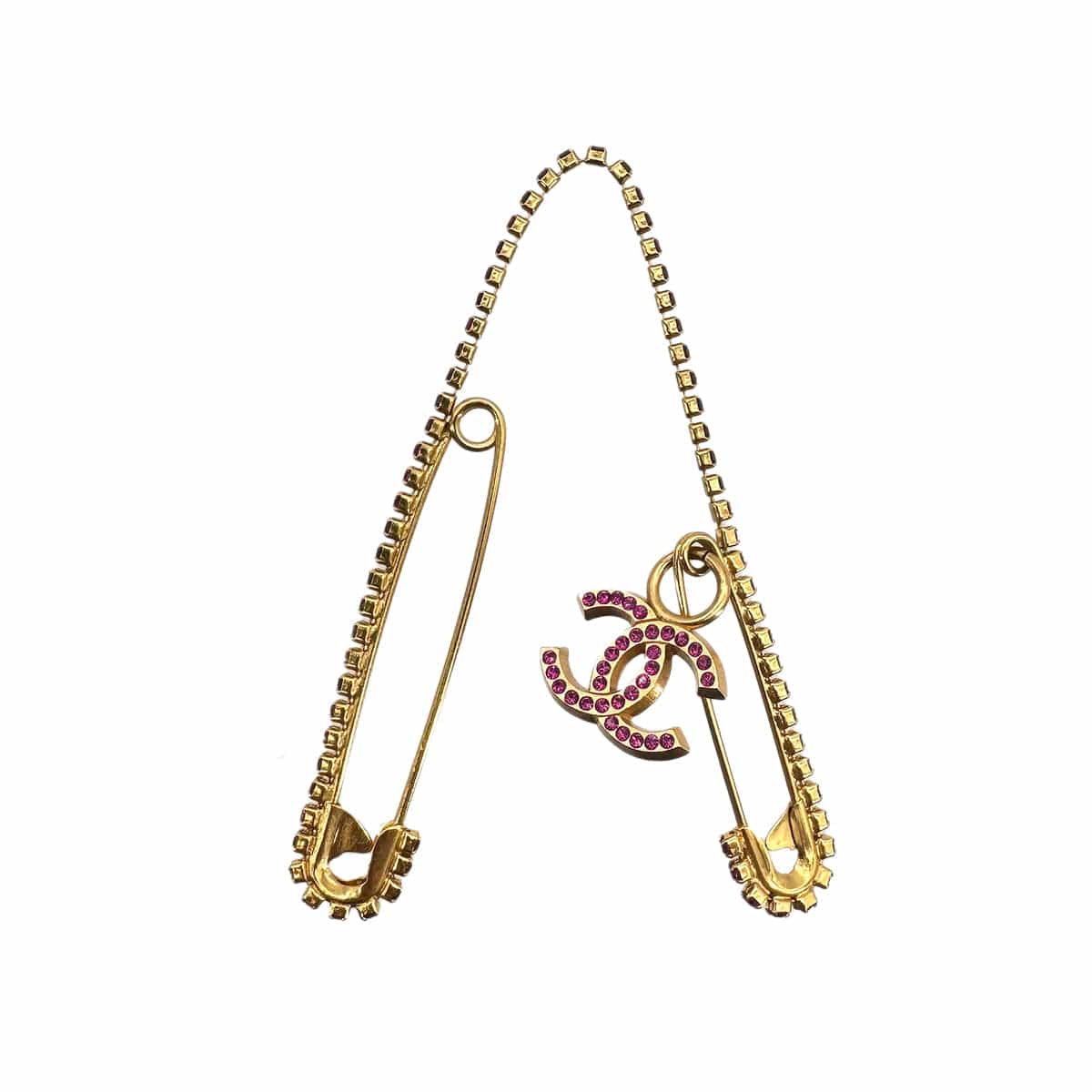 LUXURY PROMISE CHANEL COCOMARK BROOCH RHINESTONE PINK ACCESSORY 02P 90276326