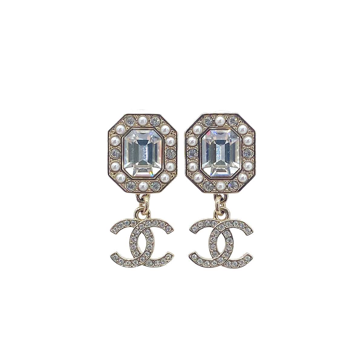 LUXURY PROMISE CHANEL EARRINGS COCOMARK RHINESTONE ACCESSORY L23B 90271784