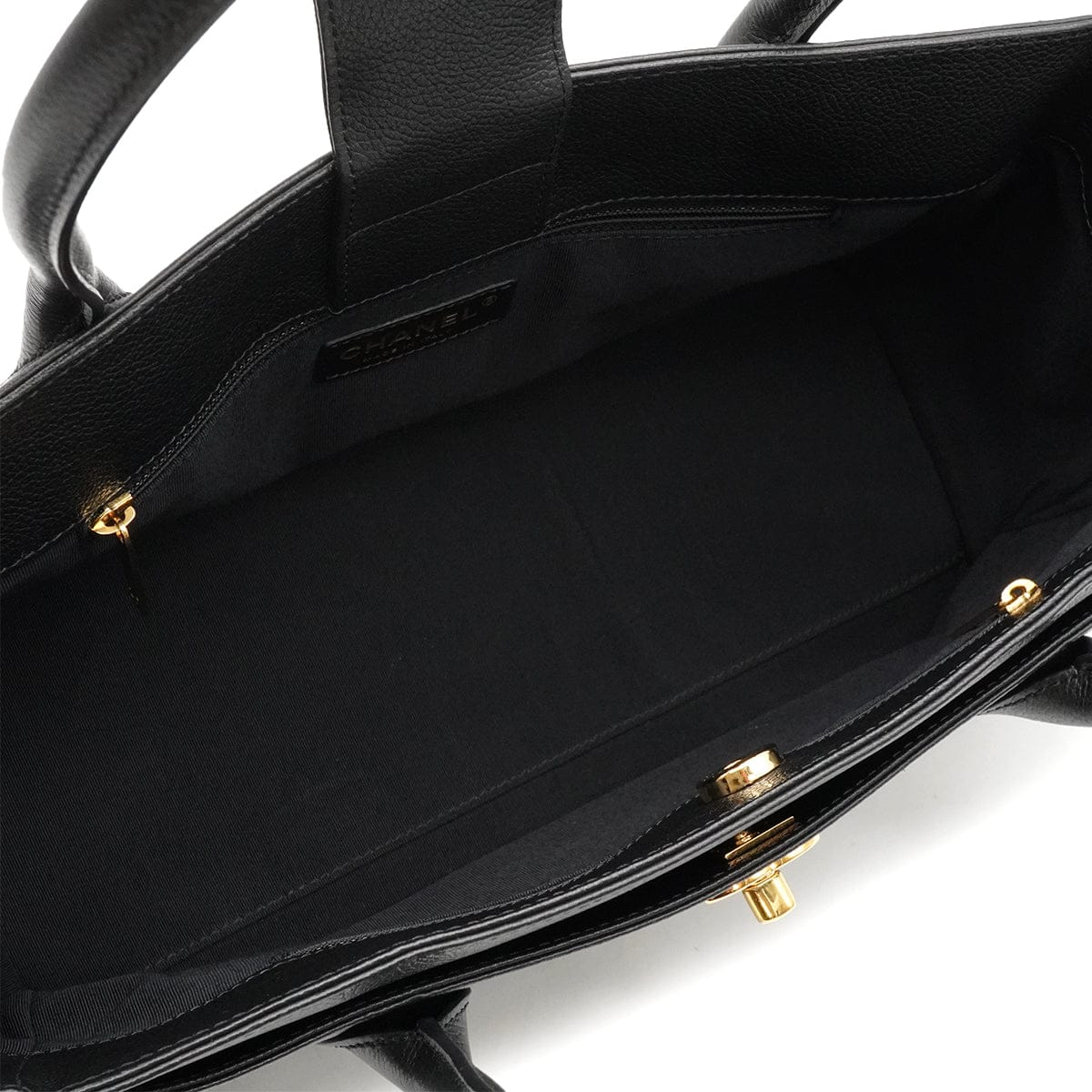 LUXURY PROMISE CHANEL EXECUTIVE TOTE HAND BAG BLACK LEATHER GOLD HARDWARE 90335833