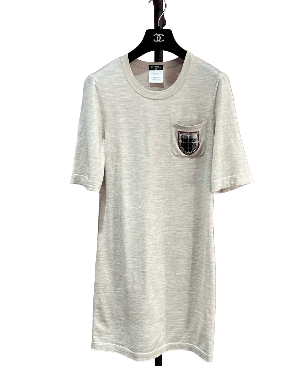 Luxury Promise CHANEL GREY T SHIRT DRESS 36 FT102087