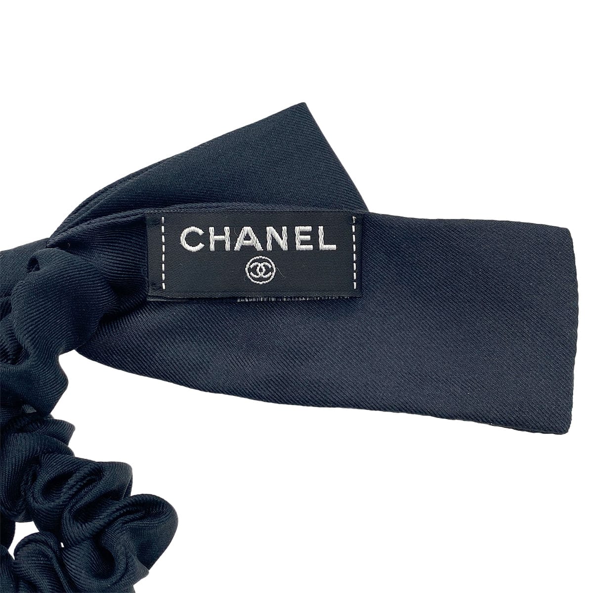 LUXURY PROMISE CHANEL HAIR RUBBER LOGO RIBBON HAIR ACCESSORY BLACK 90276775