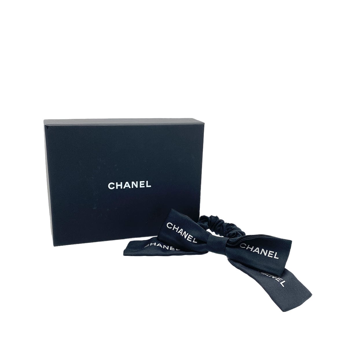 LUXURY PROMISE CHANEL HAIR RUBBER LOGO RIBBON HAIR ACCESSORY BLACK 90276775