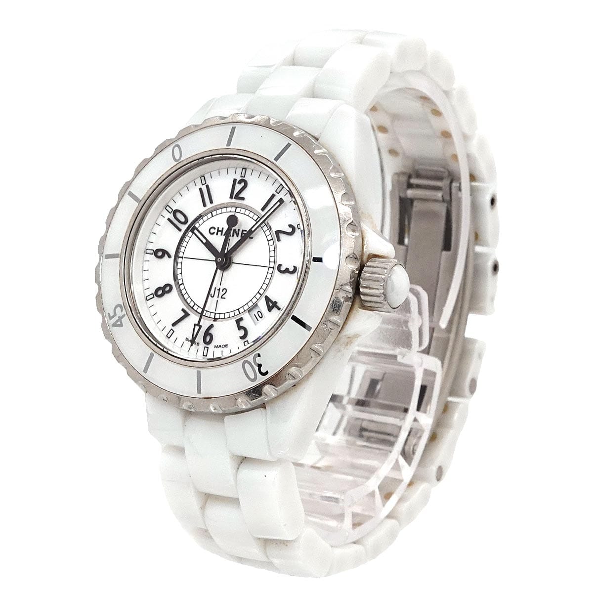 Luxury PROMISE CHANEL J12 33mm H0968 Women's Watch, Date Display, White Ceramic Quartz Watch, Chanel 90332057
