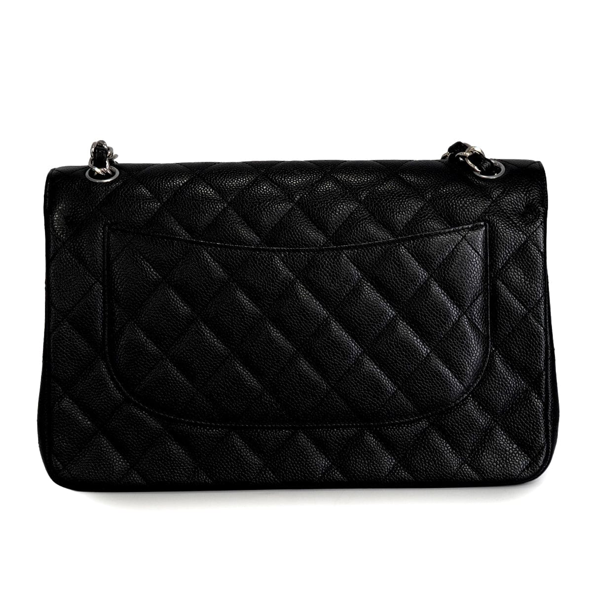 LUXURY PROMISE CHANEL JUMBO MATELASSE 30 CHAIN SHOULDER BAG BLACK CAVIAR SKIN SILVER HARDWARE 90342415
