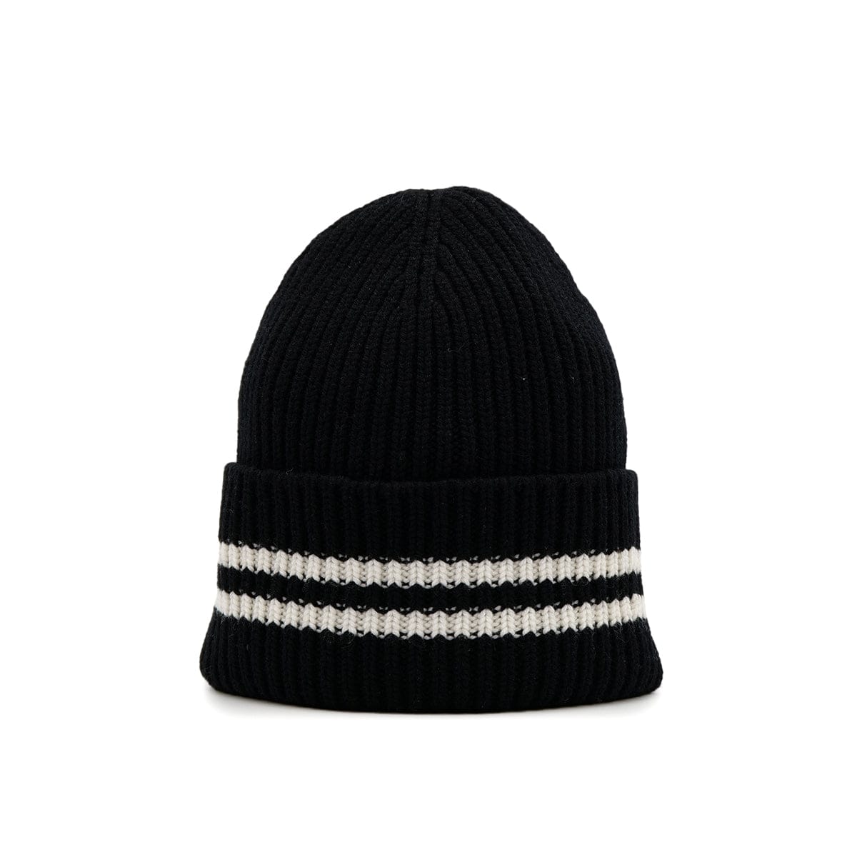 LUXURY PROMISE CHANEL KNIT HAT LOGO BLACK WHITE CASHMERE RTW 90307366