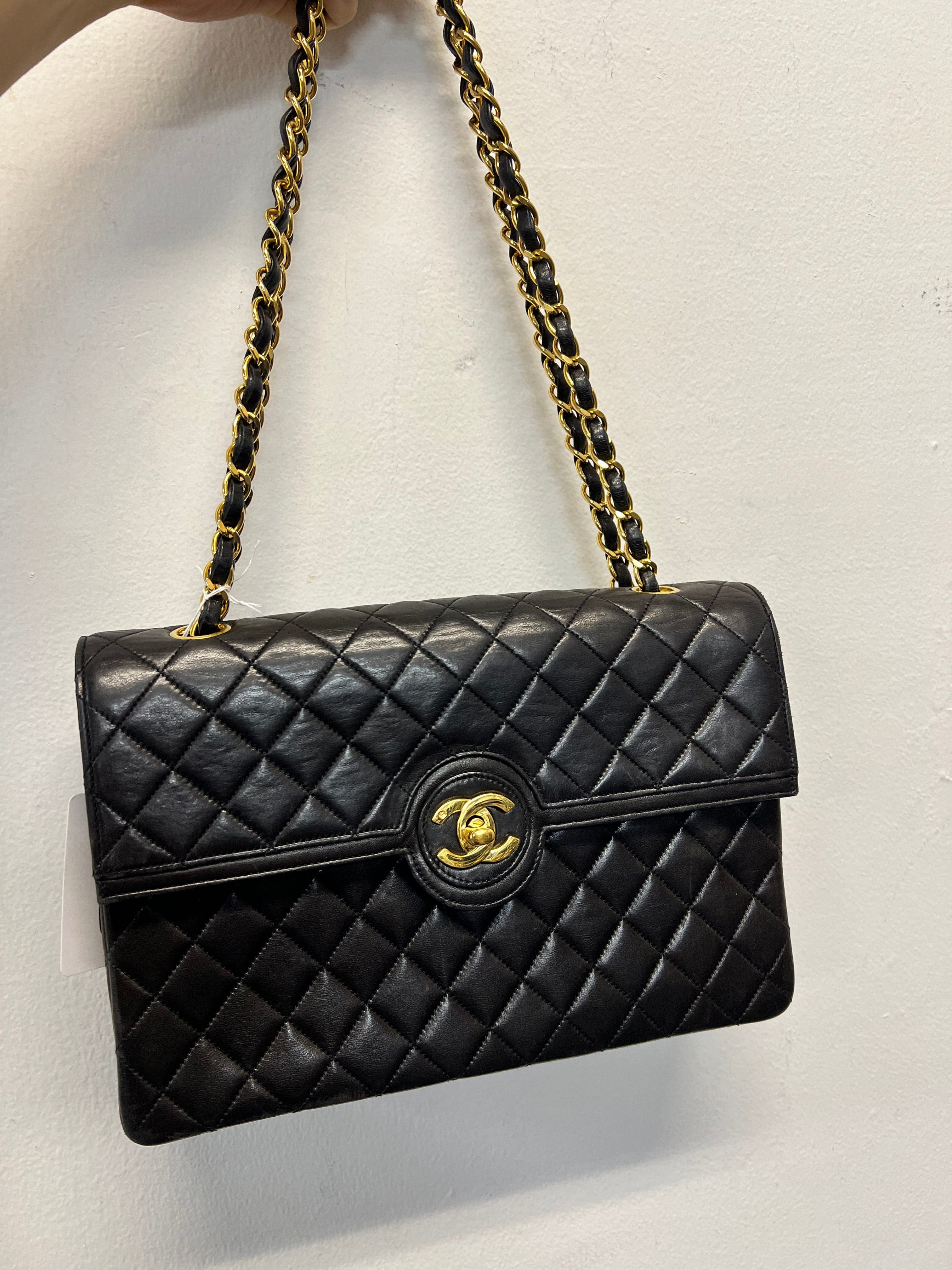 Luxury Promise Chanel Matelasse Black Lambskin GHW Single Flap SYC320663