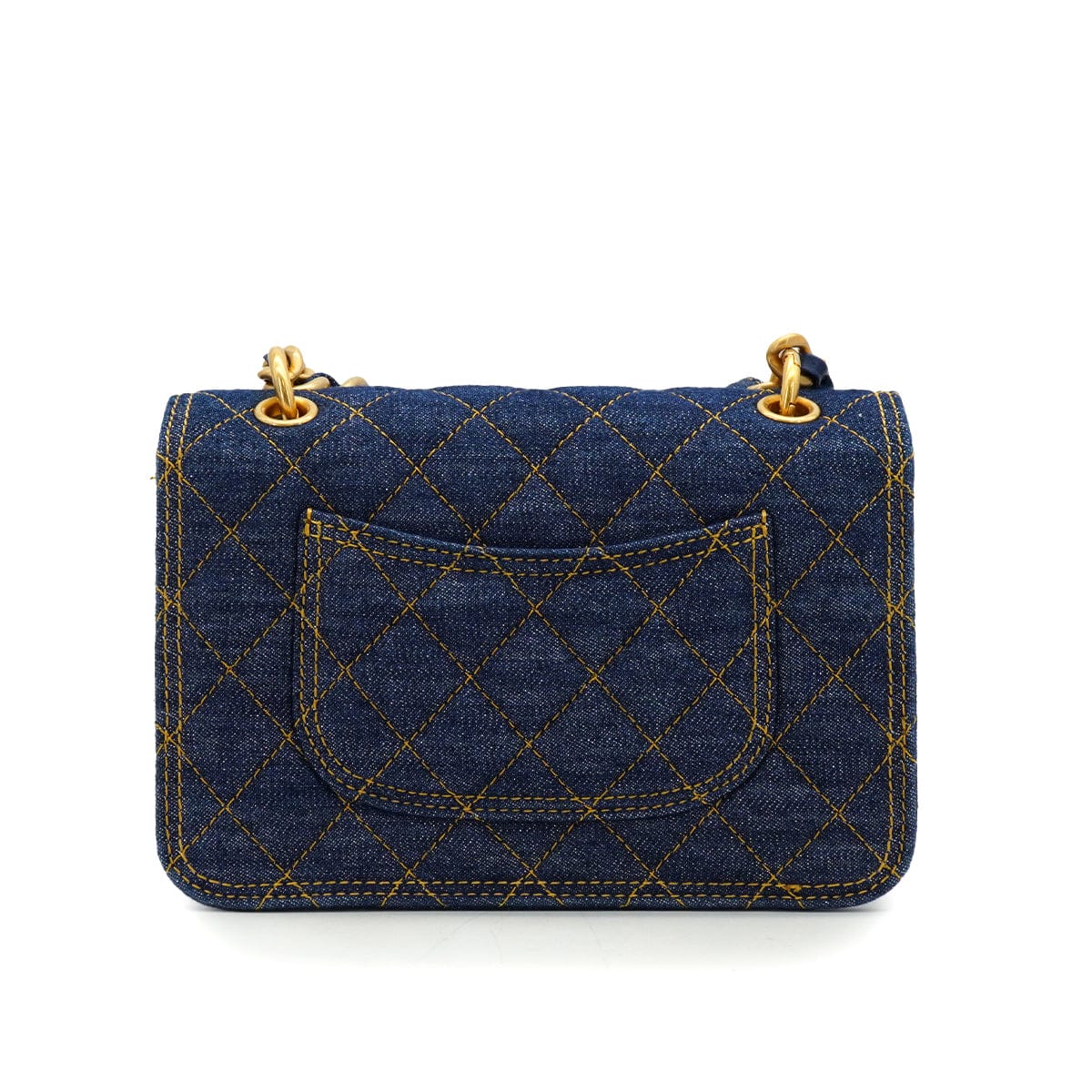 LUXURY PROMISE CHANEL MATELASSE CHAIN SHOULDER BAG BLUE DENIM GOLD HARDWARE 90341448