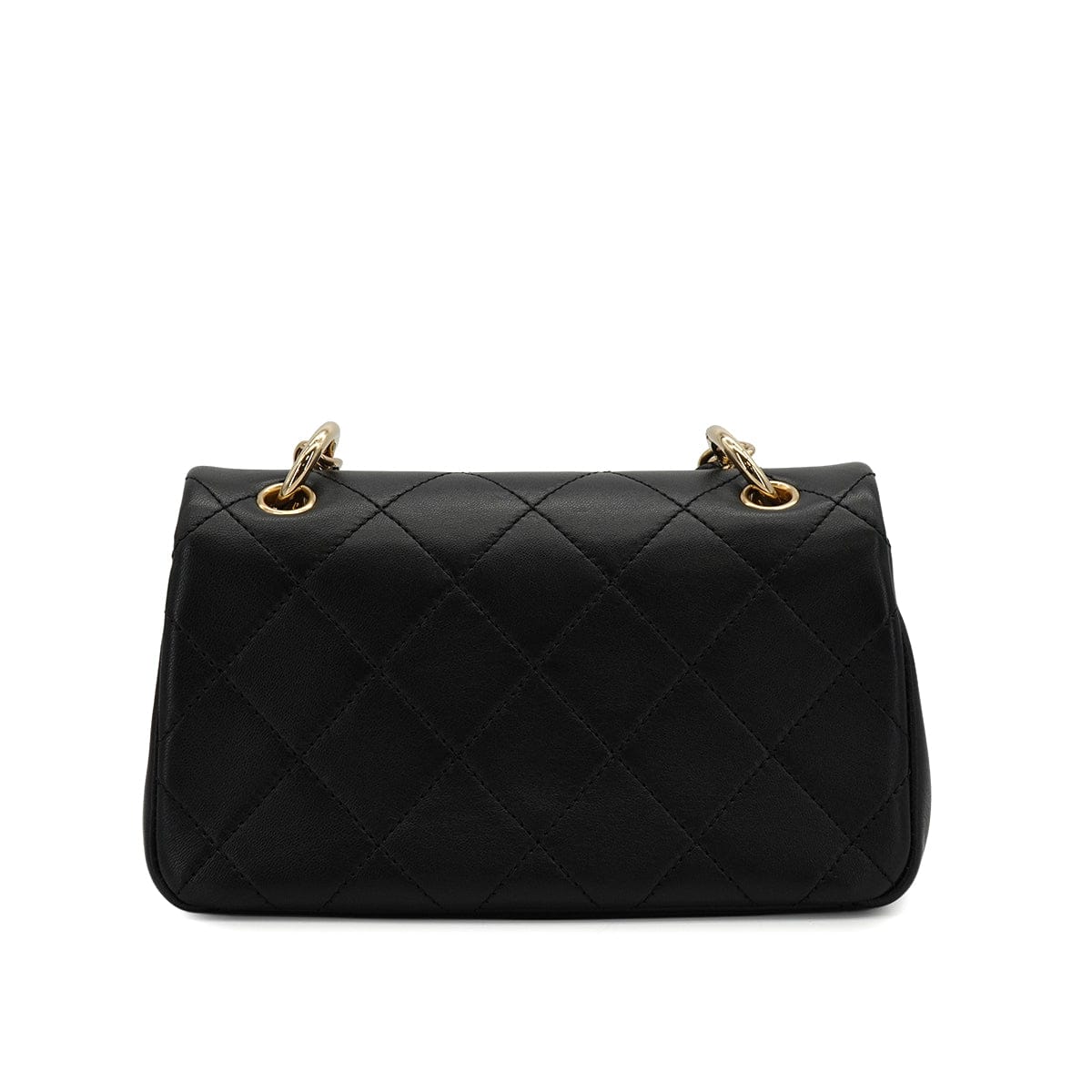 LUXURY PROMISE CHANEL MINI MATELASSE CHAIN SHOULDER BAG BLACK LAMB SKIN GOLD HARDWARE 90341846