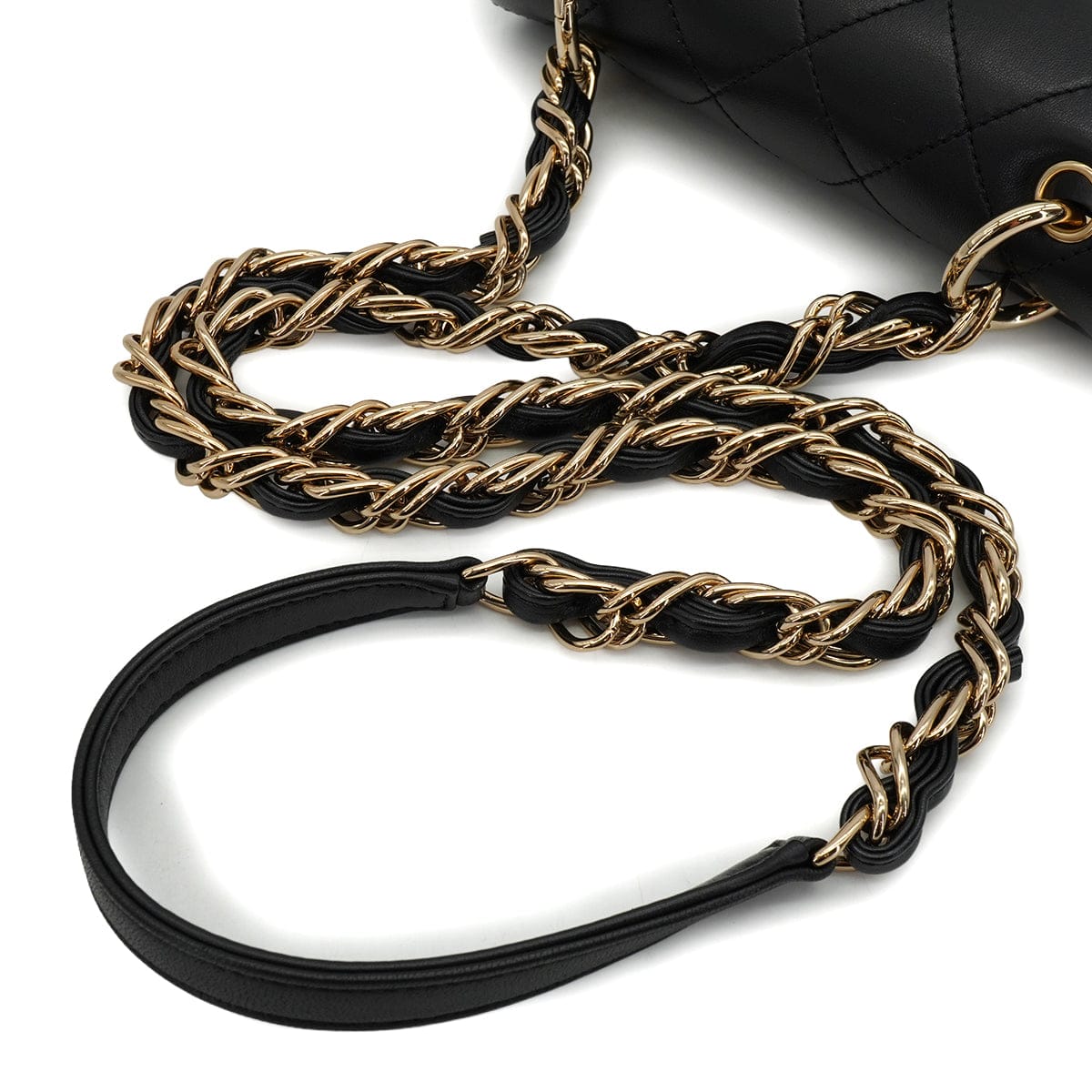 LUXURY PROMISE CHANEL MINI MATELASSE CHAIN SHOULDER BAG BLACK LAMB SKIN GOLD HARDWARE 90341846
