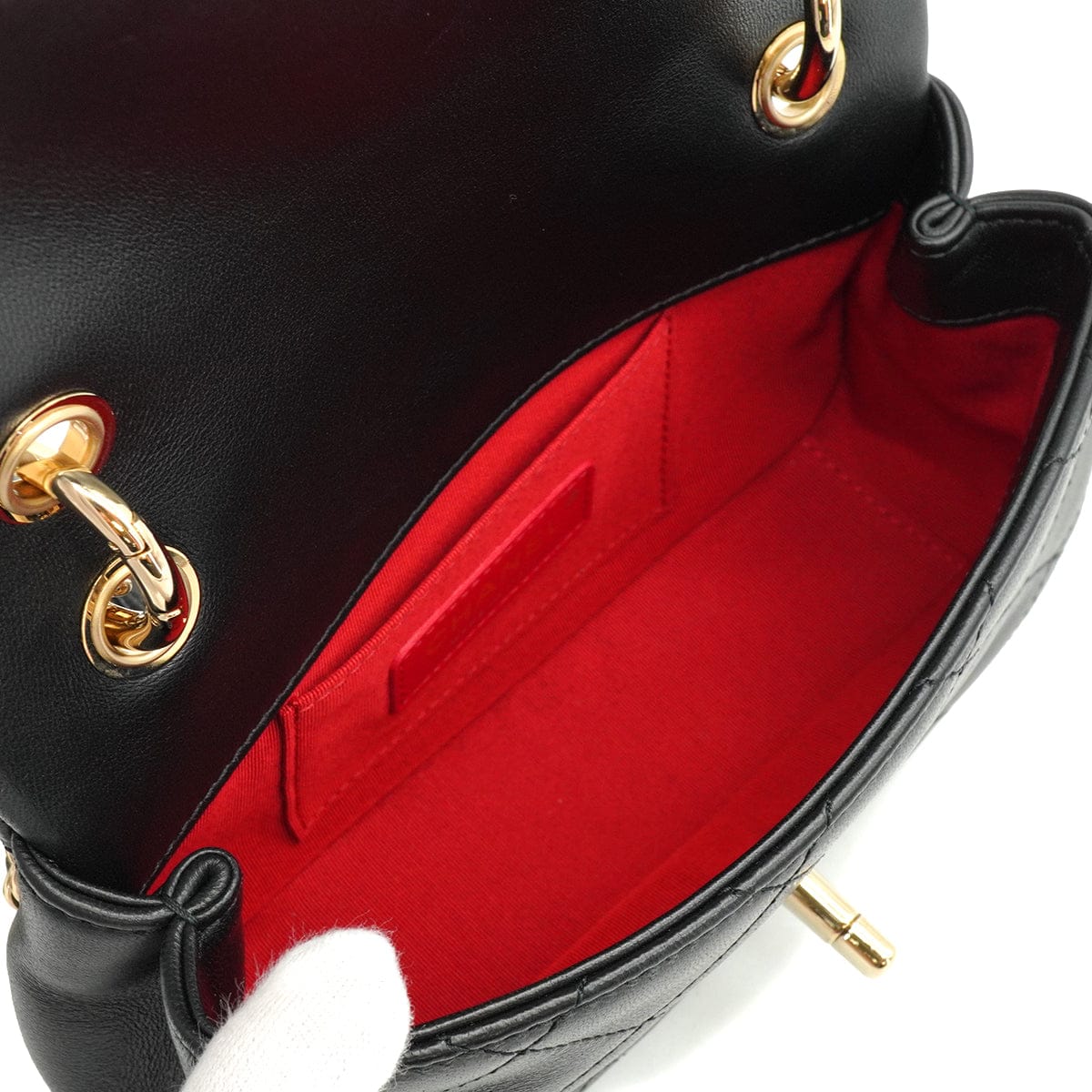 LUXURY PROMISE CHANEL MINI MATELASSE CHAIN SHOULDER BAG BLACK LAMB SKIN GOLD HARDWARE 90341846