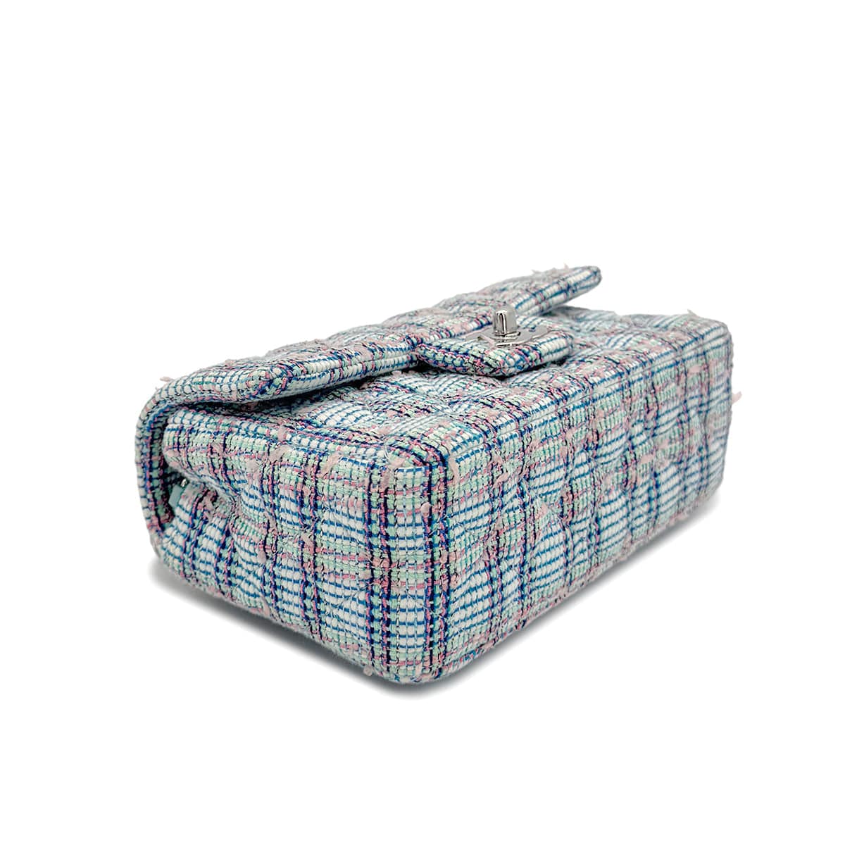 LUXURY PROMISE CHANEL MINI MATELASSE CHAIN SHOULDER BAG BLUE TWEED 90273071