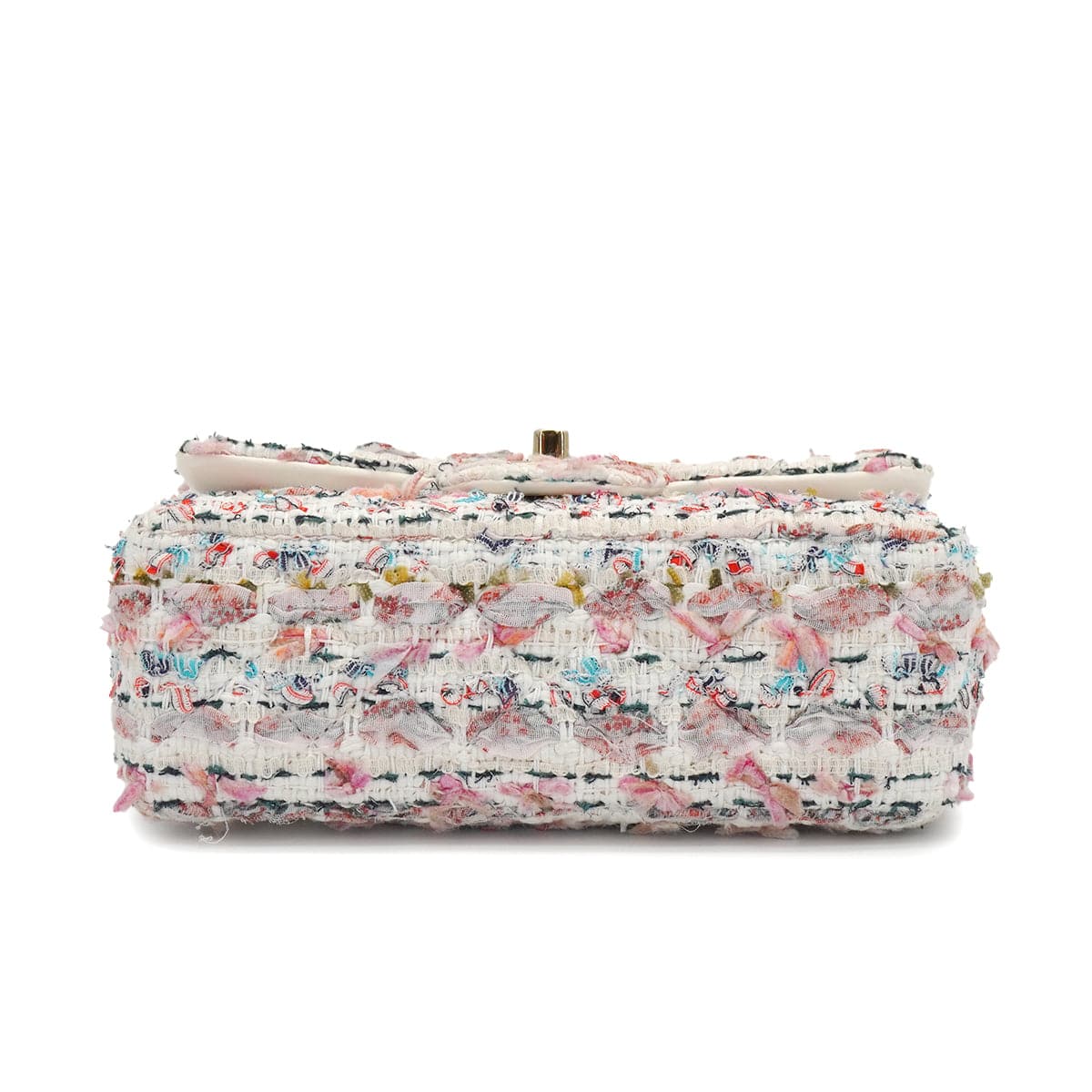 LUXURY PROMISE CHANEL MINI MATELASSE CHAIN SHOULDER BAG MULTICOLOR TWEED GOLD HARDWARE 90335836