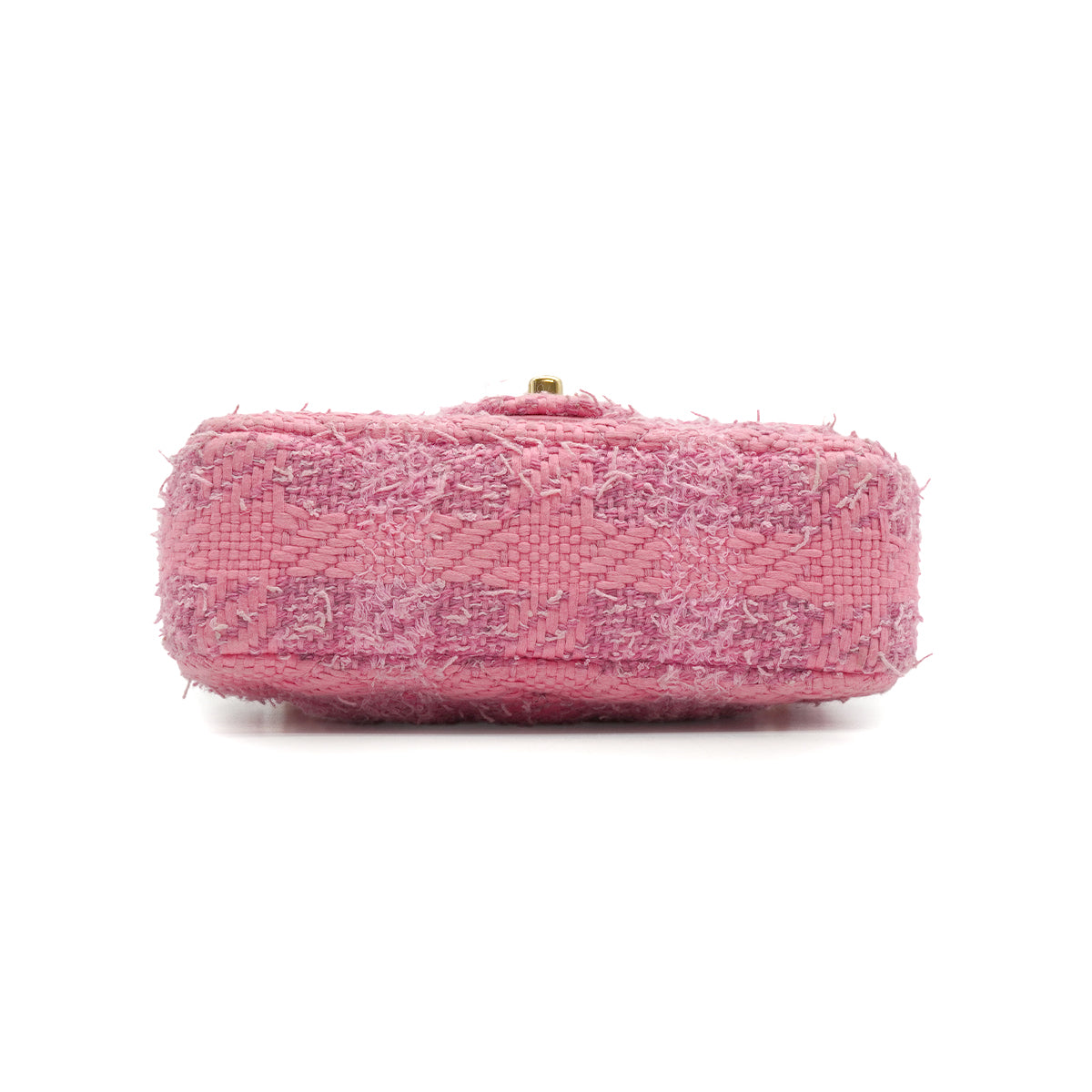LUXURY PROMISE CHANEL MINI MATELASSE FAUX PEARL CHAIN SHOULDER BAG PINK TWEED GOLD HARDWARE 90339652