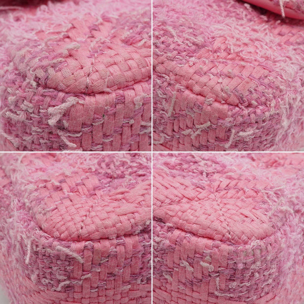 LUXURY PROMISE CHANEL MINI MATELASSE FAUX PEARL CHAIN SHOULDER BAG PINK TWEED GOLD HARDWARE 90339652