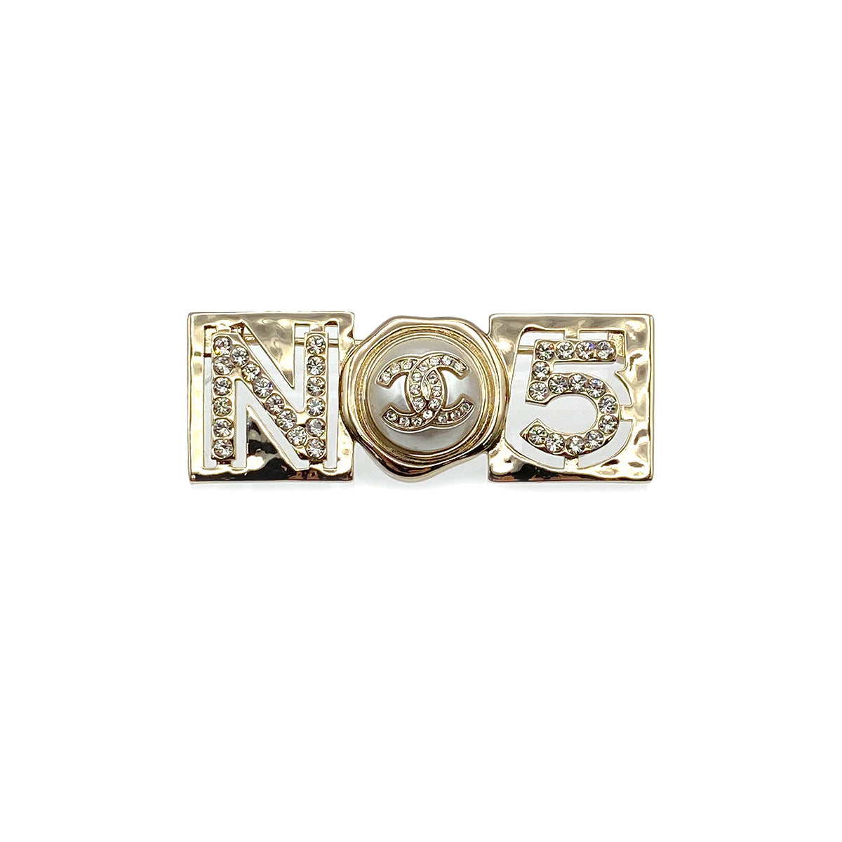 LUXURY PROMISE CHANEL No.5 COCOMARK BROOCH RHINESTONE FAKEPEARL ACCESSORY B22S 90274468