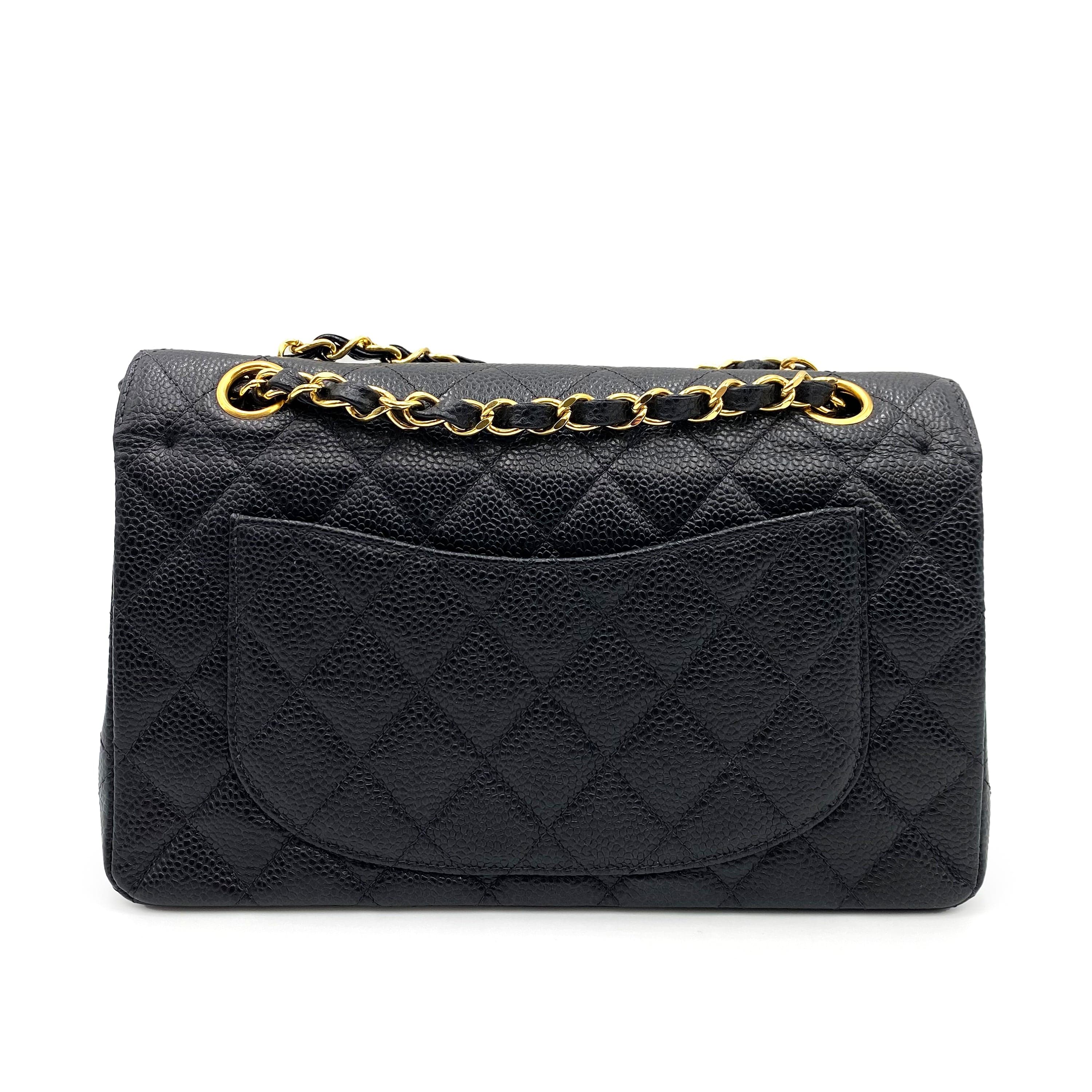 Luxury Promise CHANEL VINTAGE CLASSIC FLAP SMALL CHAIN SHOULDER BAG BLACK CAVIAR SKIN 90233723