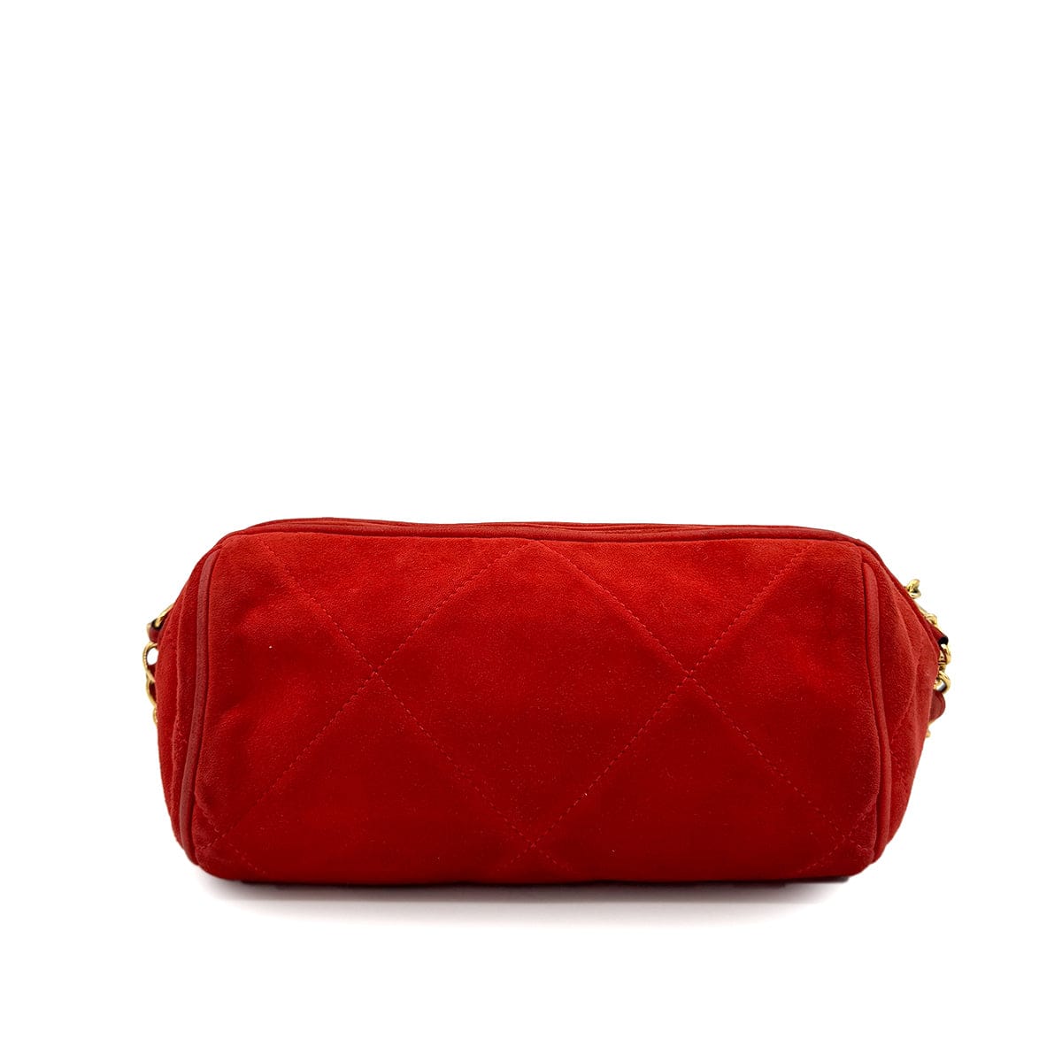 LUXURY PROMISE CHANEL VINTAGE COCOMARK FRINGE CHAIN SHOULDER BAG RED SUEDE 90274861