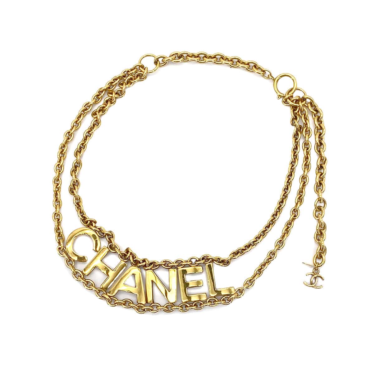 LUXURY PROMISE CHANEL VINTAGE COCOMARK LOGO CHAIN BELT GOLD ACCESSORY 90287473