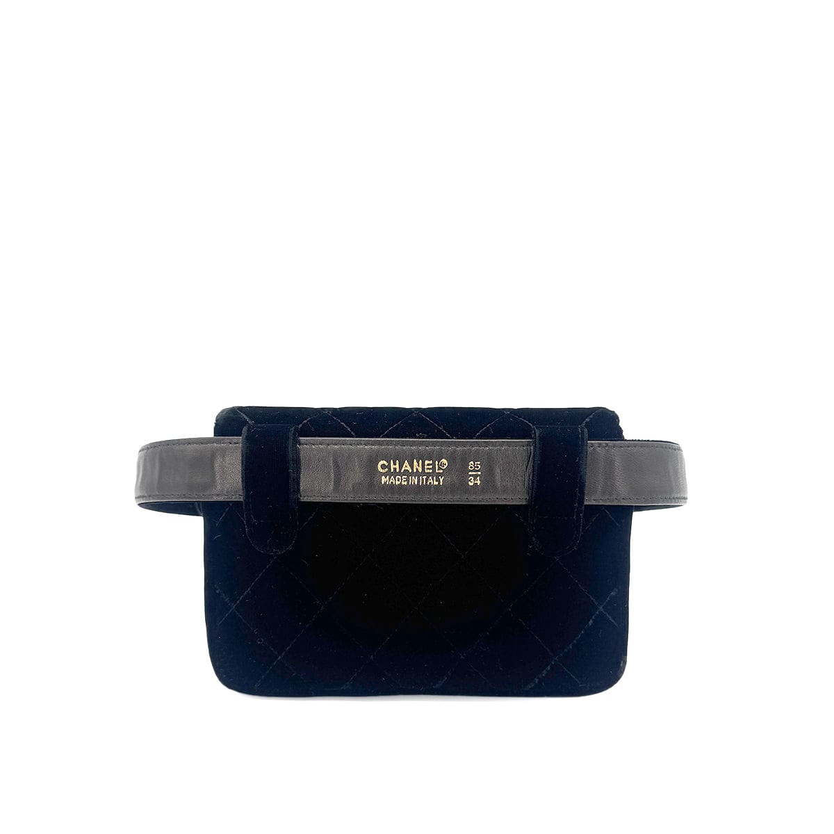 LUXURY PROMISE CHANEL VINTAGE COCOMARK VELOUR BELT BAG BLACK 90272955