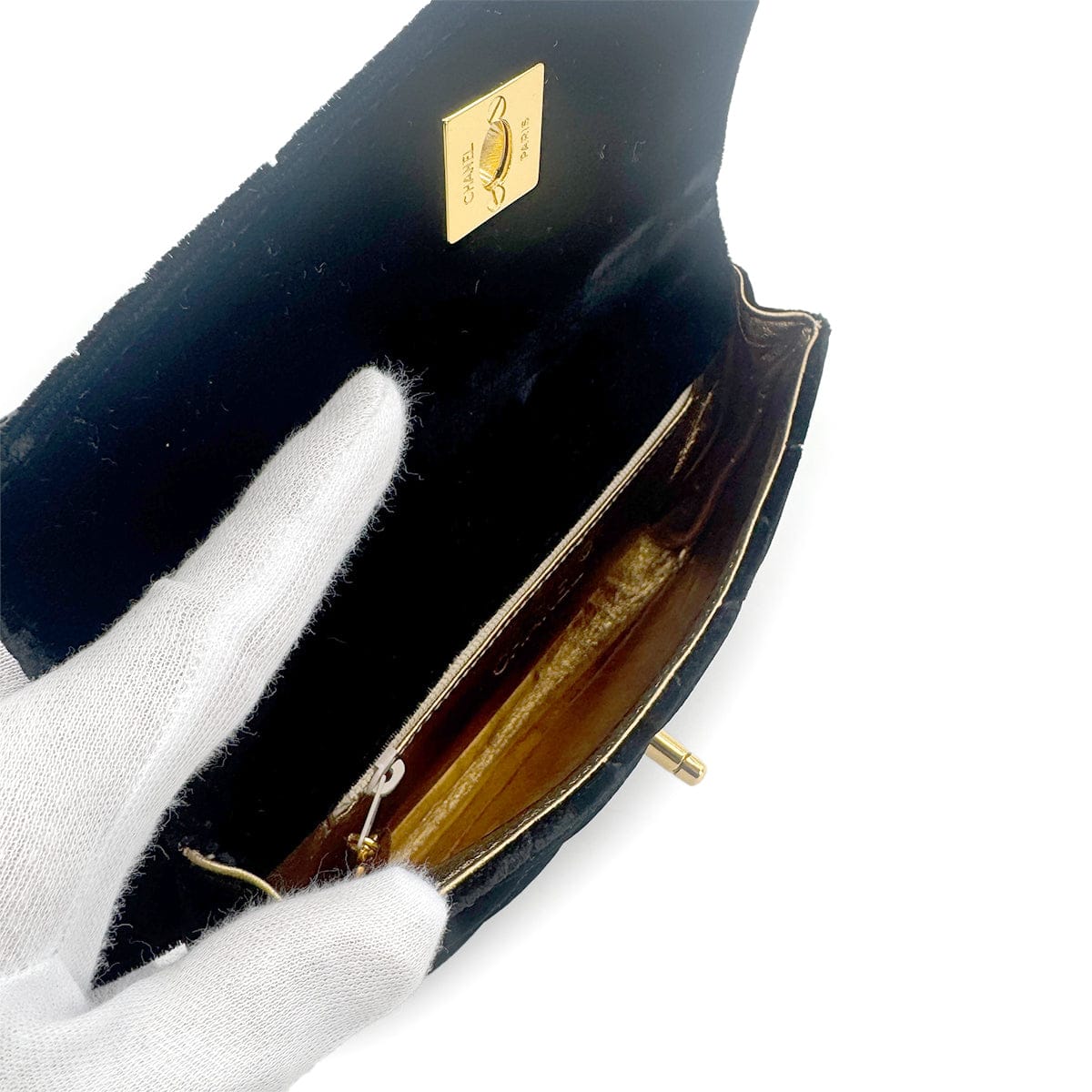 LUXURY PROMISE CHANEL VINTAGE COCOMARK VELOUR BELT BAG BLACK 90272955