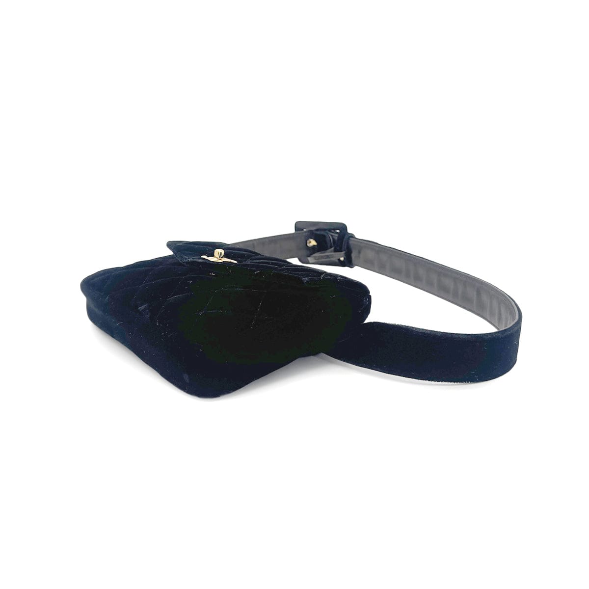 LUXURY PROMISE CHANEL VINTAGE COCOMARK VELOUR BELT BAG BLACK 90272955