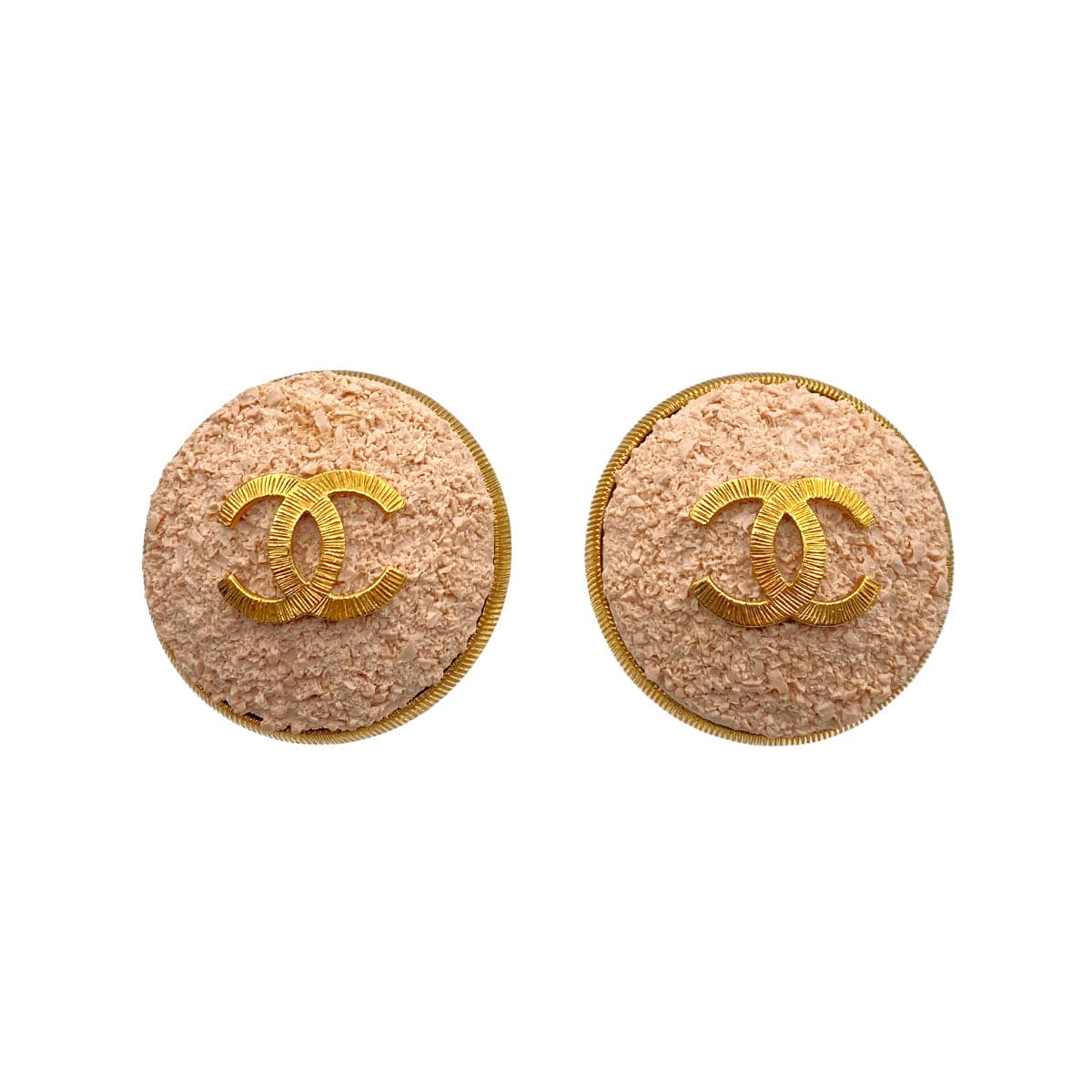 LUXURY PROMISE CHANEL VINTAGE EARRINGS COCOMARK ROUND ACCESSORY 93P 90262840