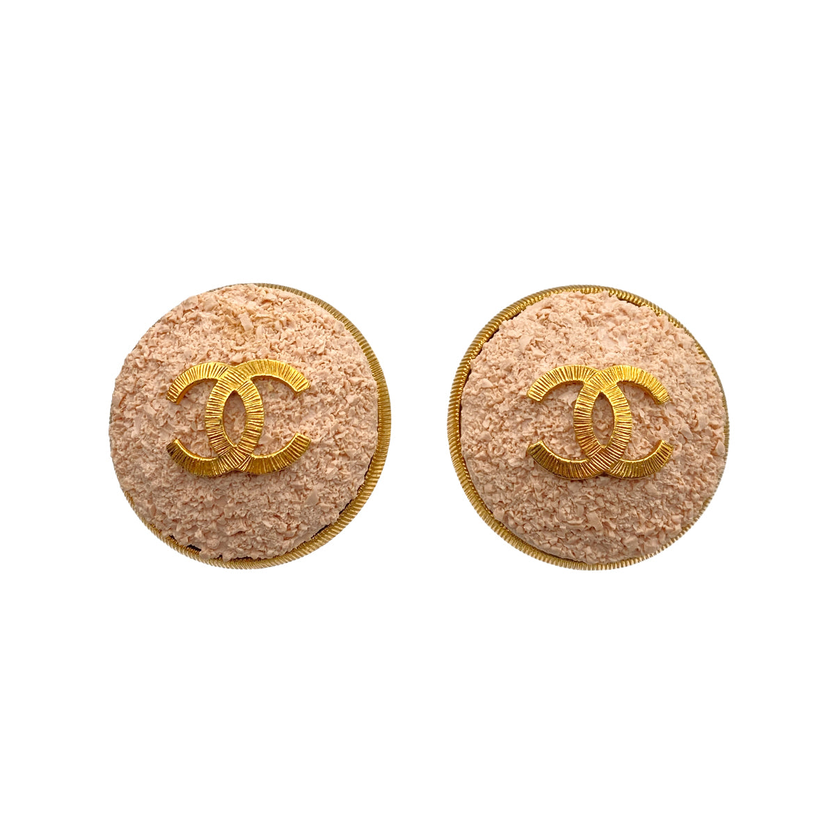 LUXURY PROMISE CHANEL VINTAGE EARRINGS COCOMARK ROUND ACCESSORY 93P 90262840