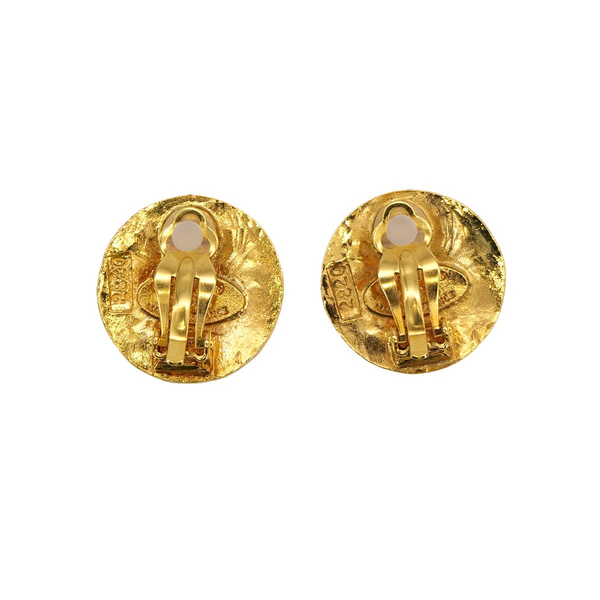 LUXURY PROMISE CHANEL VINTAGE EARRINGS ROUND COCOMARK GOLD 28 ACCESSORY 90309007