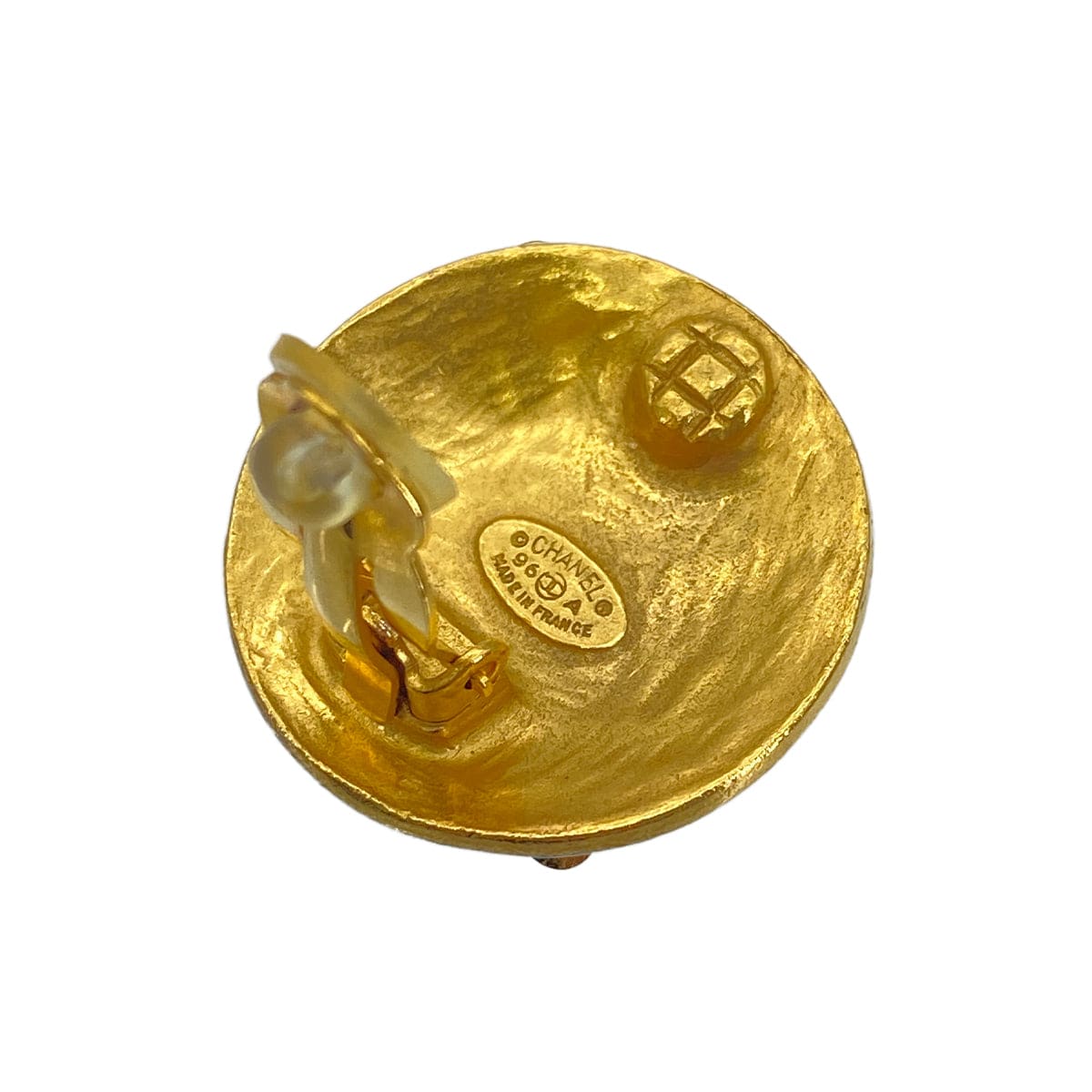 LUXURY PROMISE CHANEL VINTAGE EARRINGS ROUND COCOMARK GOLD ACCESSORY 96A 90269663