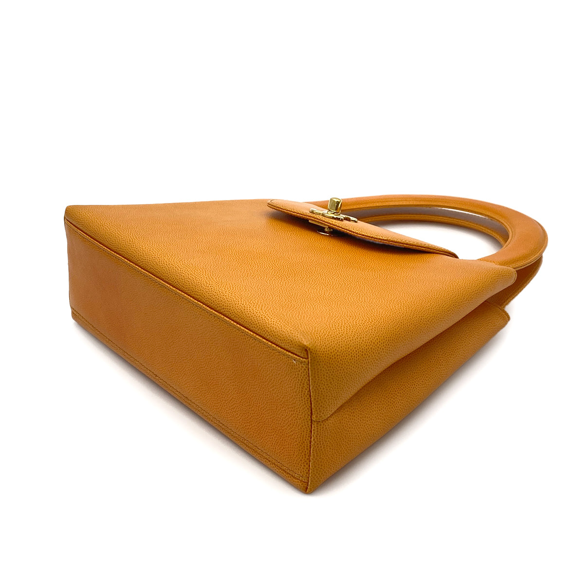 LUXURY PROMISE CHANEL VINTAGE HAND BAG ORANGE CAVIAR SKIN 90264365