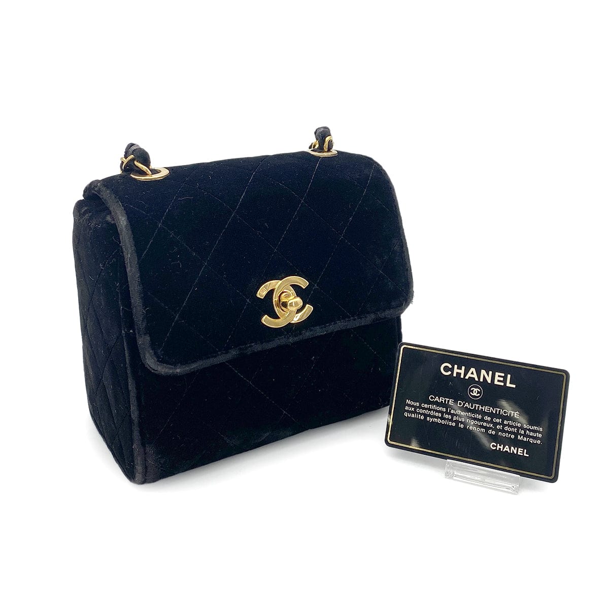 LUXURY PROMISE CHANEL VINTAGE MATELASSE CHAIN SHOULDER BAG BLACK VELOR GHW 90262861