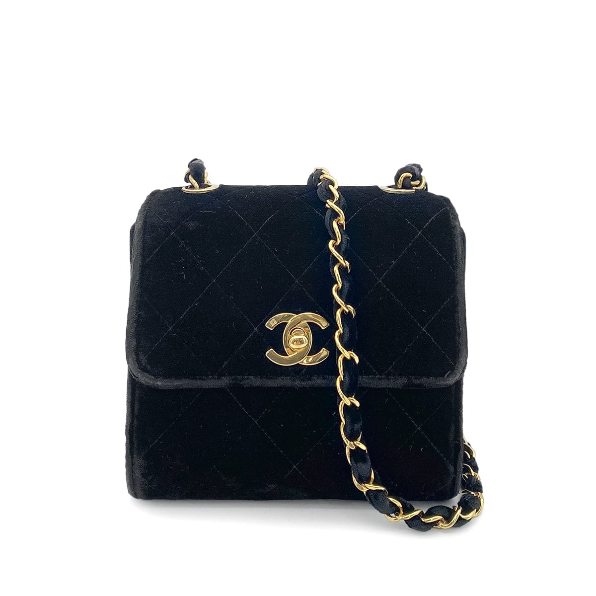 LUXURY PROMISE CHANEL VINTAGE MATELASSE CHAIN SHOULDER BAG BLACK VELOR GHW 90262861