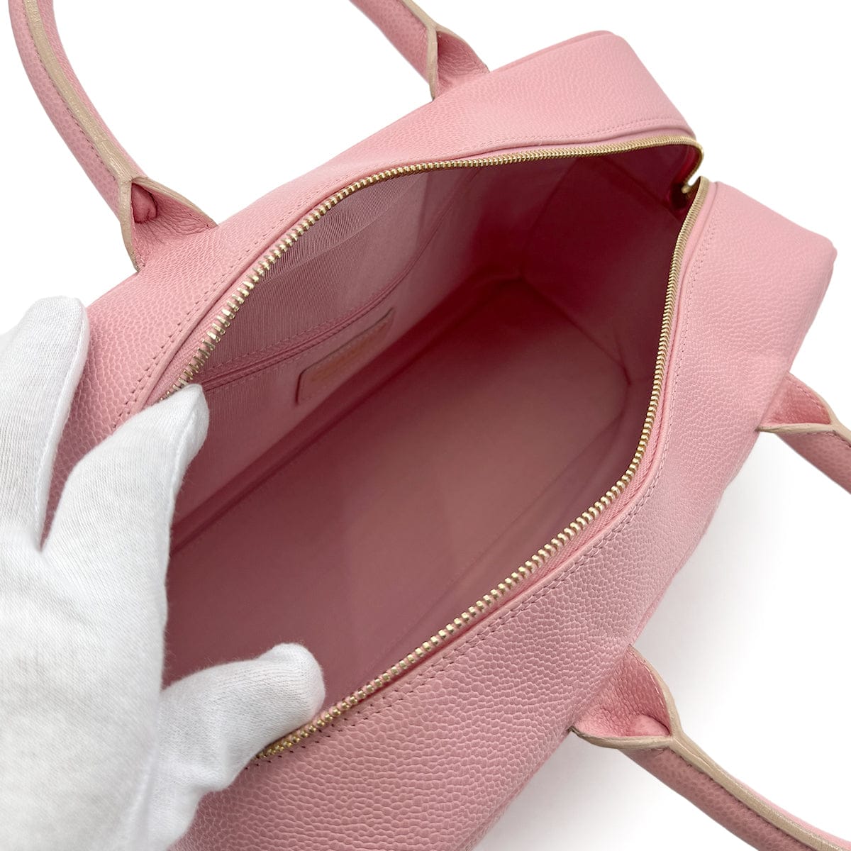 LUXURY PROMISE CHANEL VINTAGE MATELASSE COCOMARK BOSTON HAND BAG PINK CAVIAR SKIN 90280285