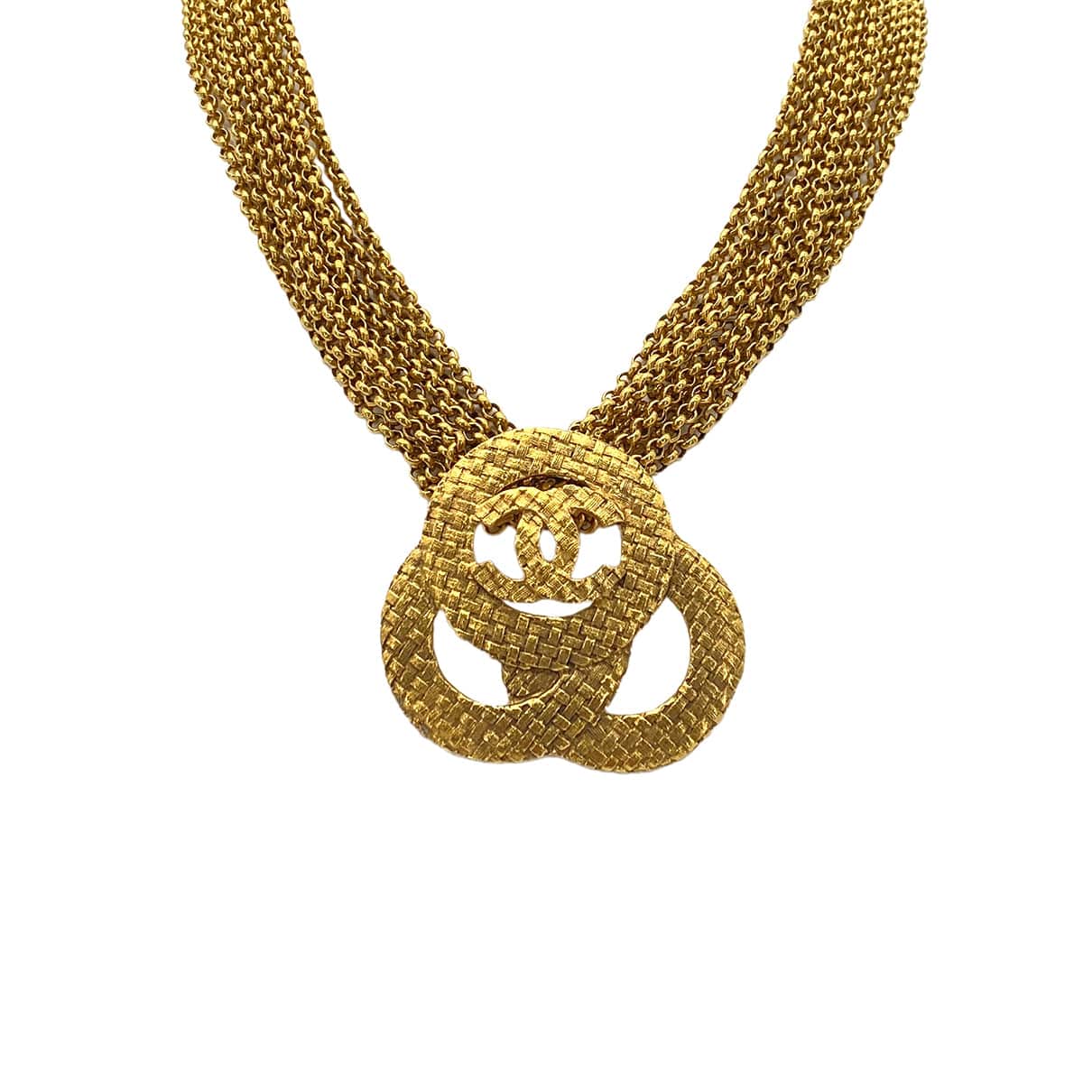LUXURY PROMISE CHANEL VINTAGE NECKLACE COCOMARK CIRCLE GOLD ACCESSORY 29 90275921