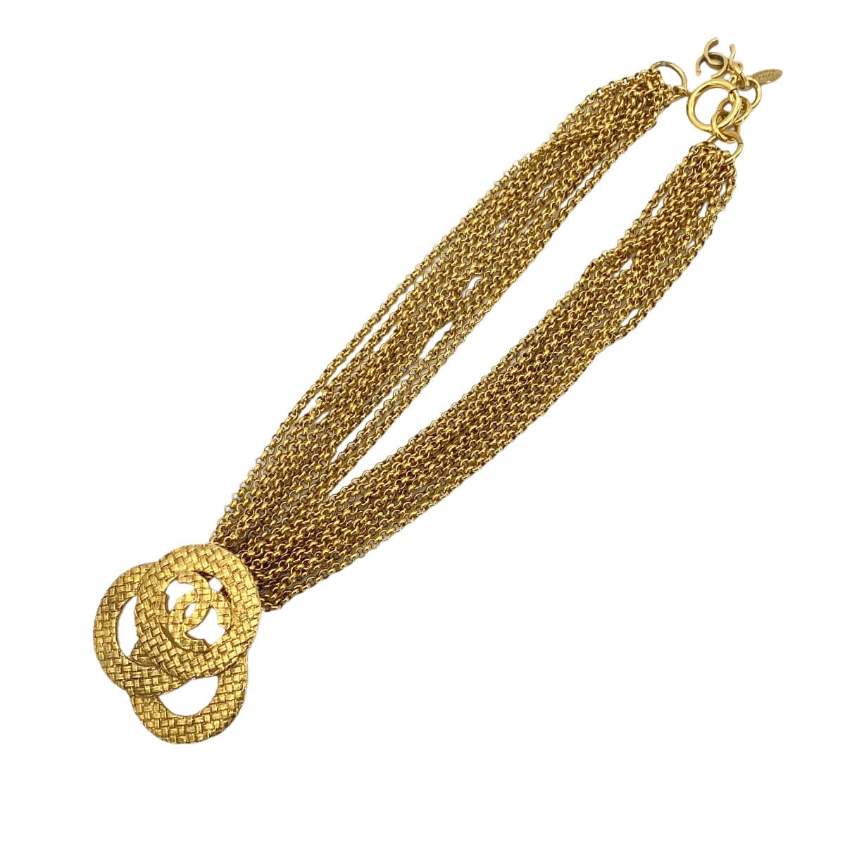LUXURY PROMISE CHANEL VINTAGE NECKLACE COCOMARK CIRCLE GOLD ACCESSORY 29 90275921