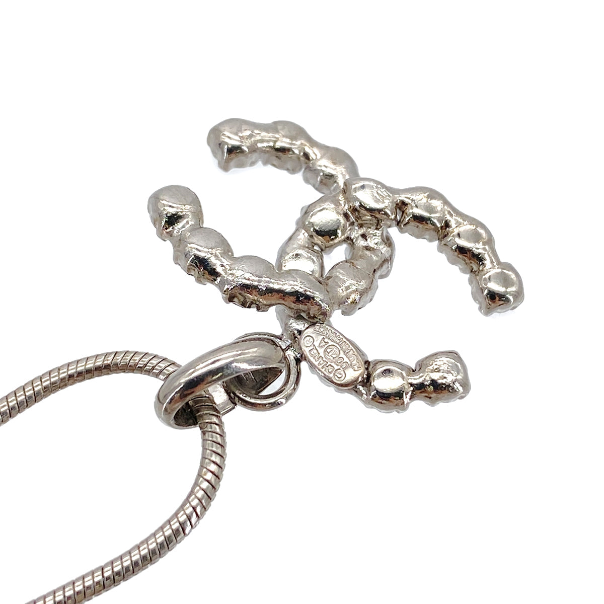 LUXURY PROMISE CHANEL VINTAGE NECKLACE COCOMARK RHINESTONE SILVER ACCESSORY 00A 90287901