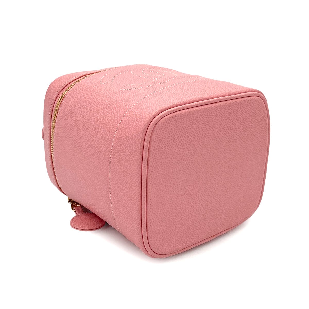 LUXURY PROMISE CHANEL VINTAGE VANITY HAND BAG PINK CAVIAR SKIN 90247402