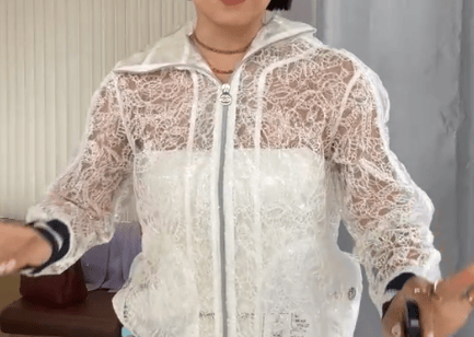 Luxury Promise CHANEL WATERFALL WINDBREAKER 34 CLEAR FT100145