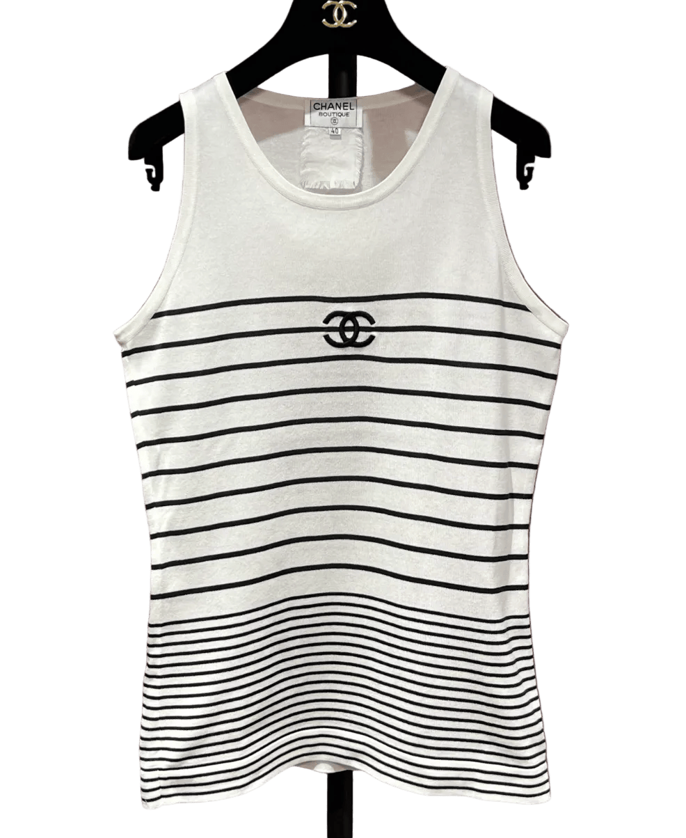Luxury Promise CHANEL WHITE STRIPE TOP 40 FT102038