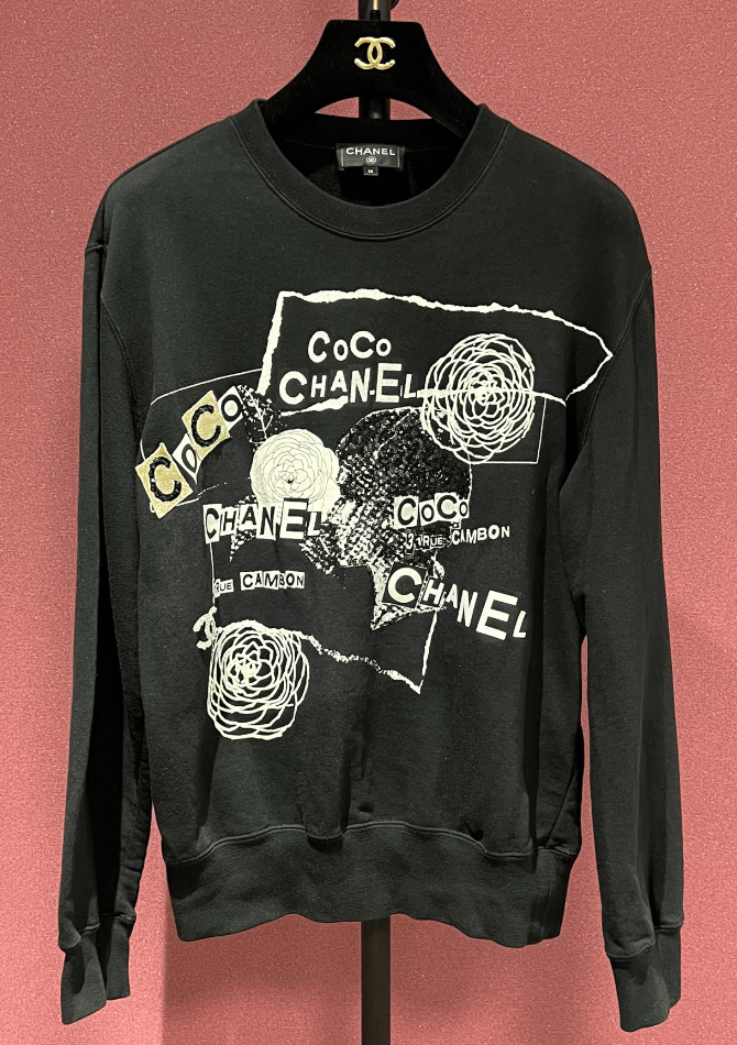 Luxury Promise CHANL CAMILA BLACK COTTON SWEATSHIRT FT102131