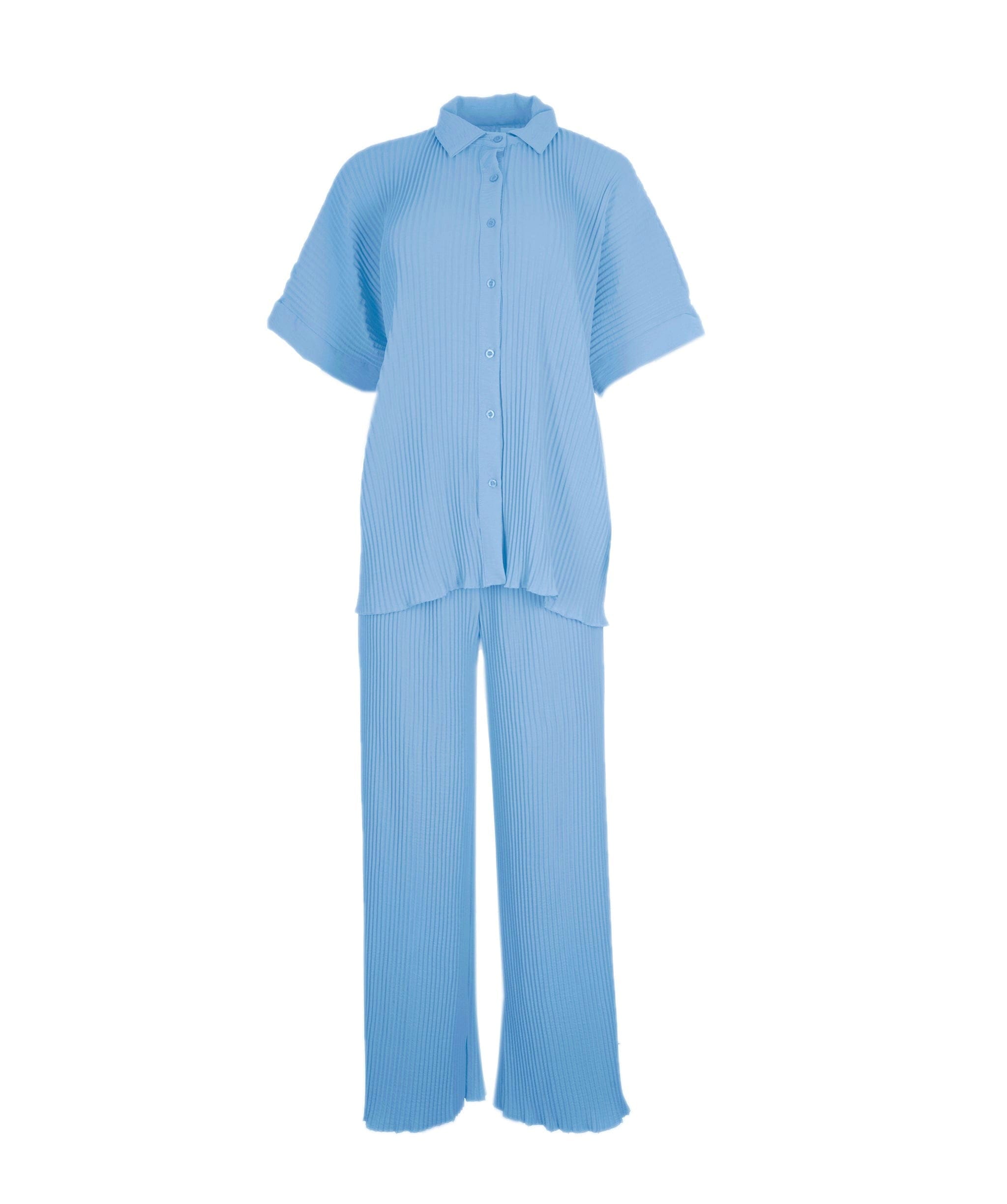 Luxury Promise Brandi bably blue pleated trouser set ASL8284